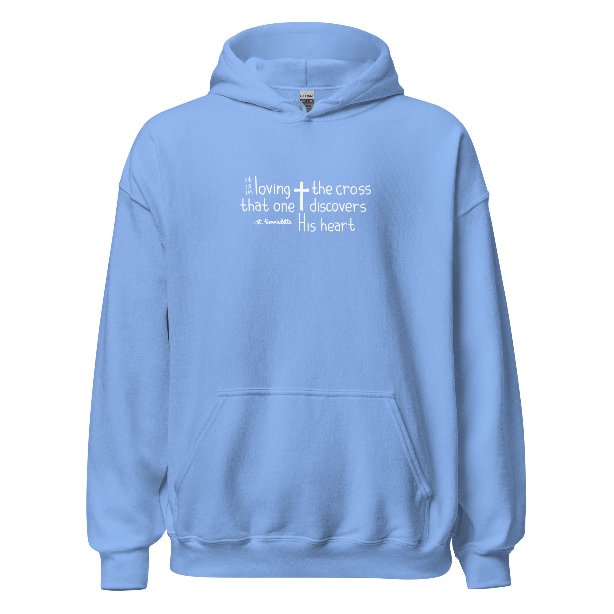St. Bernadette Soubirous Carolina Blue Catholic Hoodie