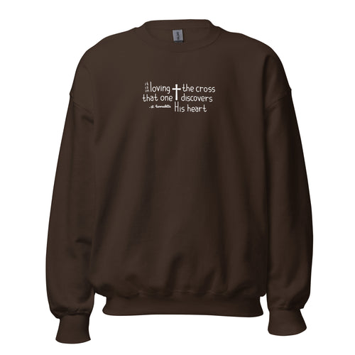 St. Bernadette Soubirous Dark Chocolate Catholic Crewneck