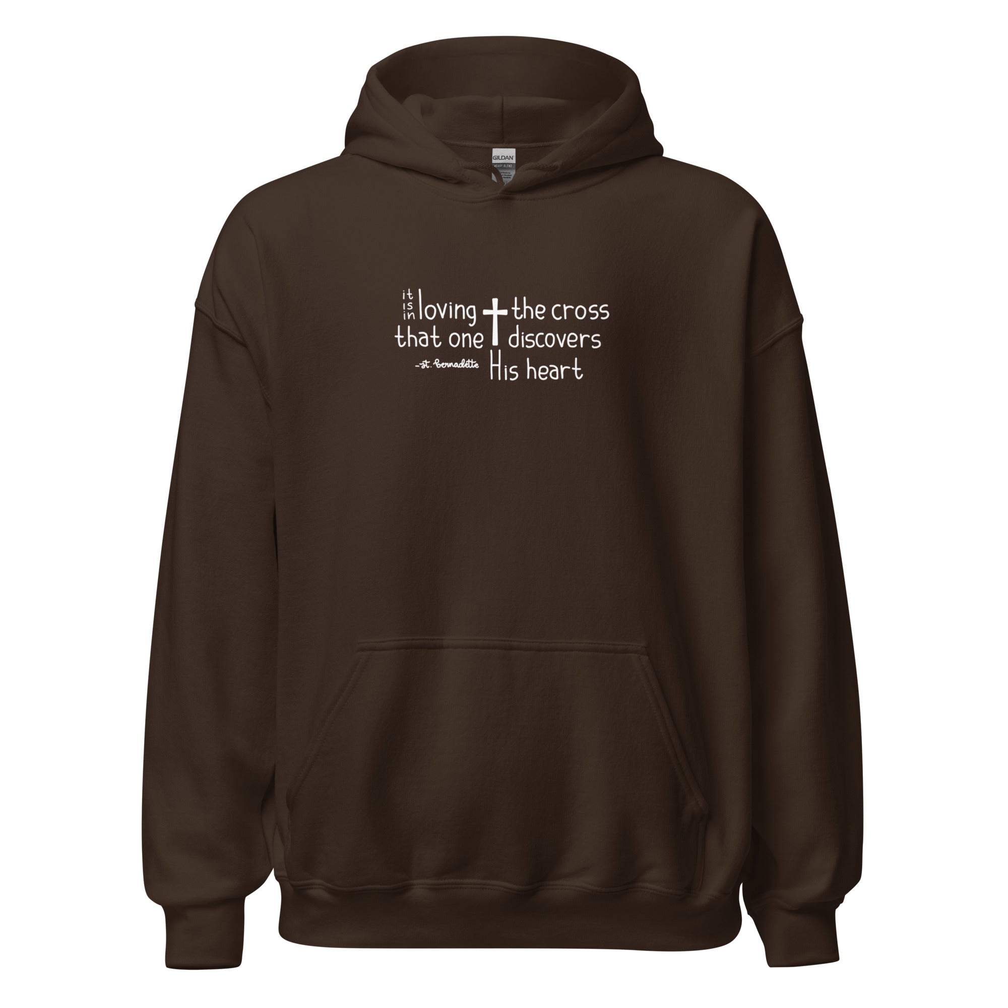 St. Bernadette Soubirous Dark Chocolate Catholic Hoodie