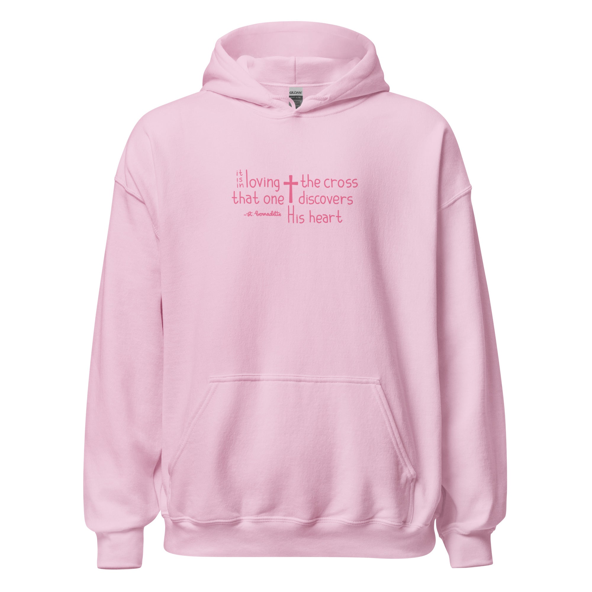 St. Bernadette Soubirous Light Pink Catholic Hoodie
