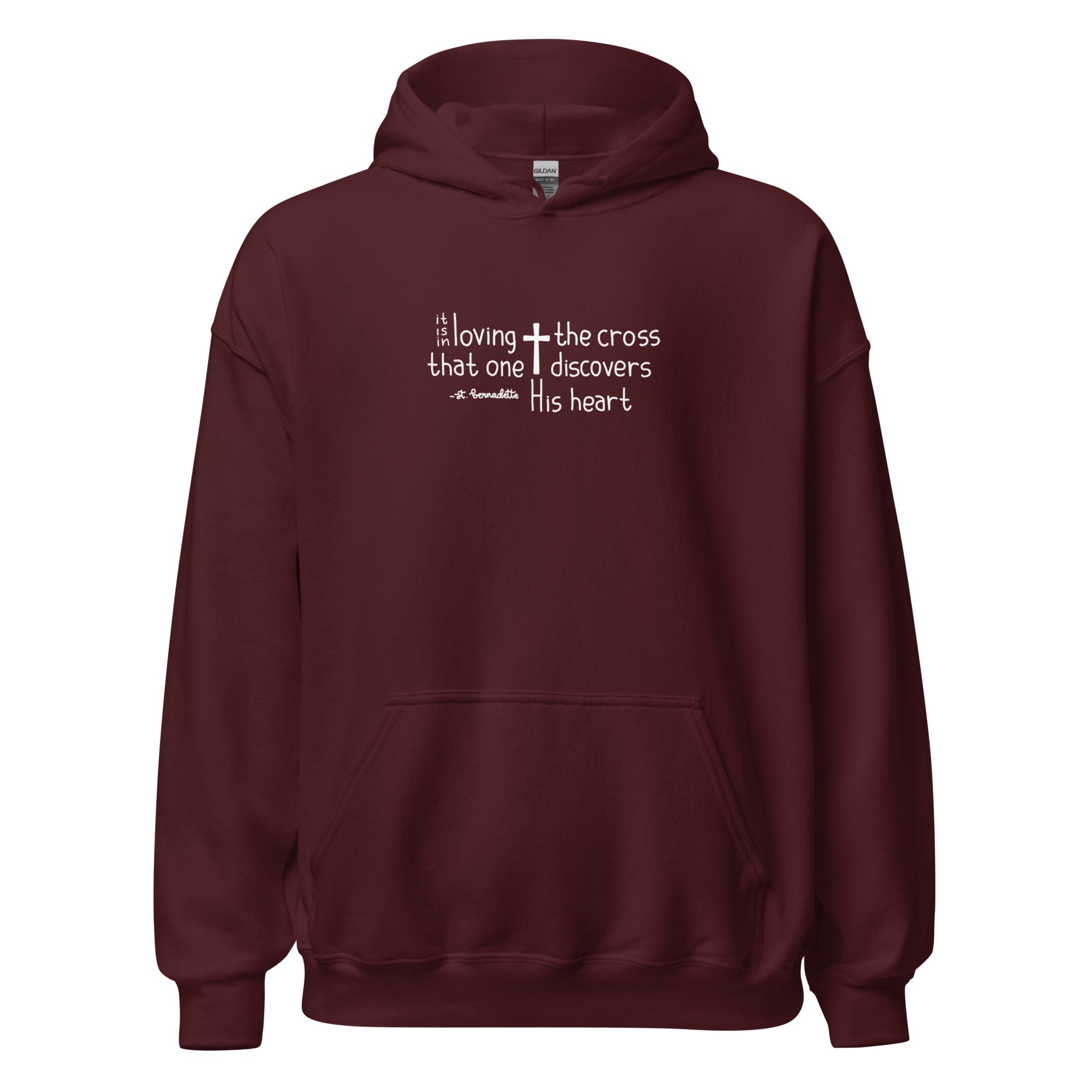 St. Bernadette Soubirous Maroon Catholic Hoodie