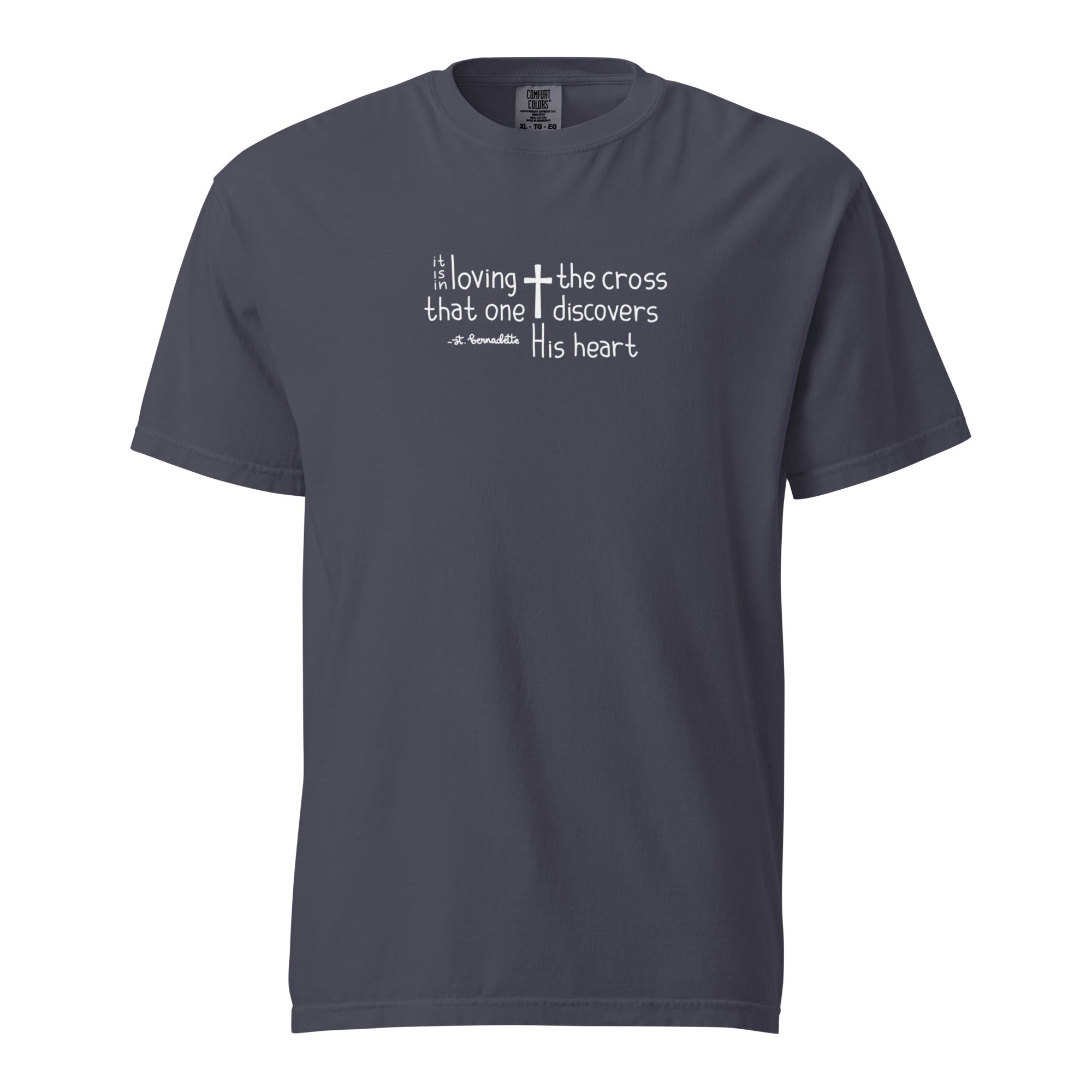 St. Bernadette Soubirous Navy Catholic T-Shirt