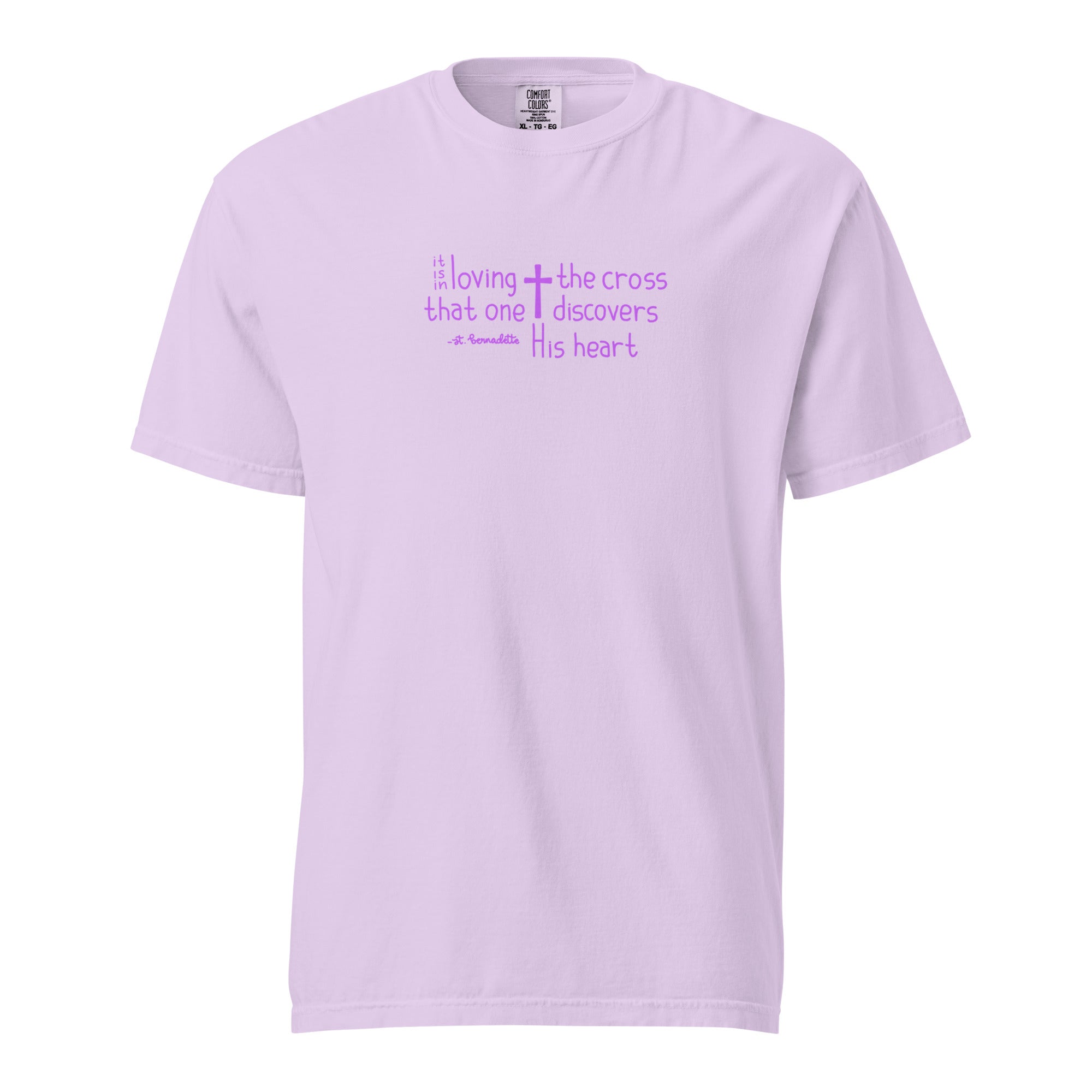 St. Bernadette Soubirous Orchid Catholic T-Shirt