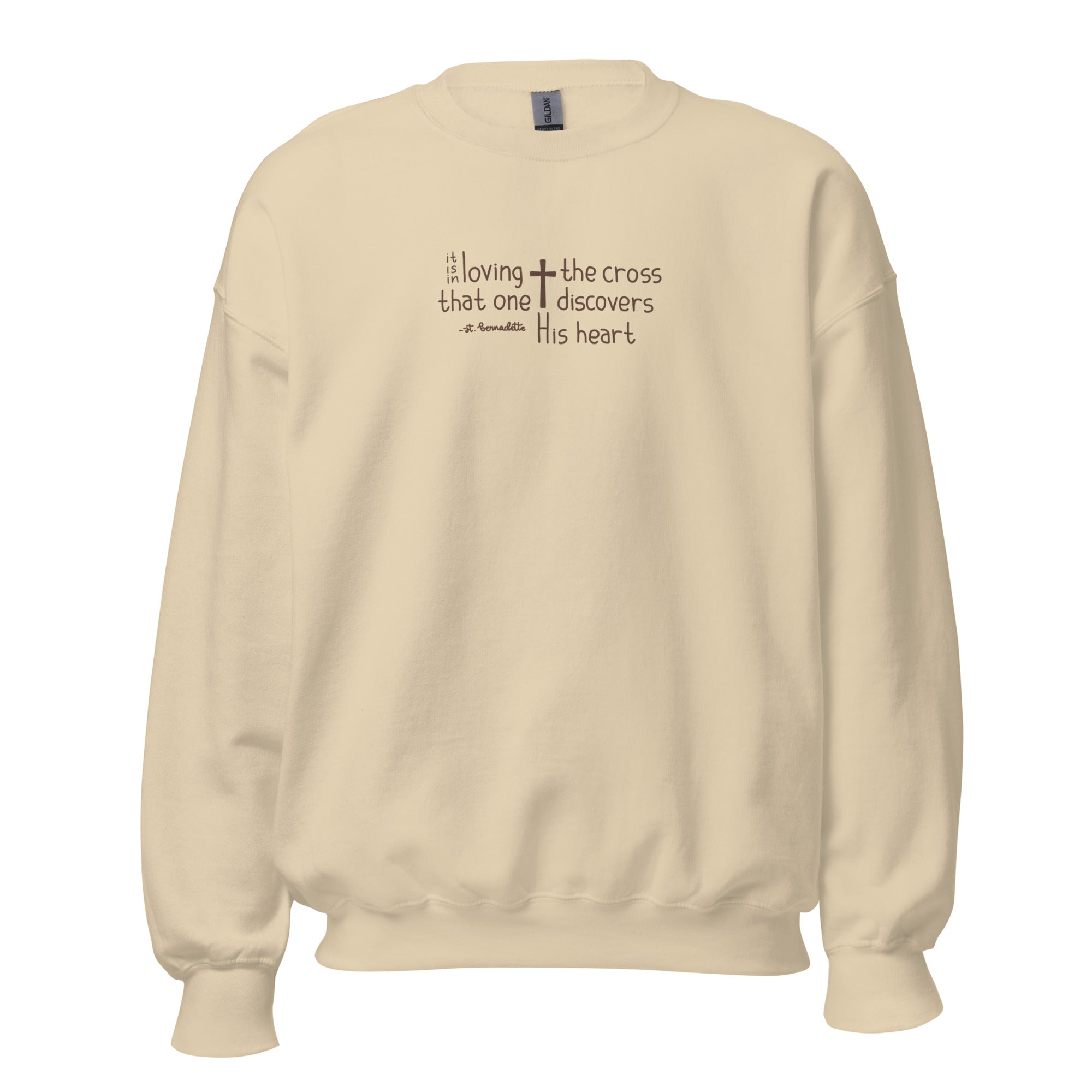 St. Bernadette Soubirous Sand Catholic Crewneck
