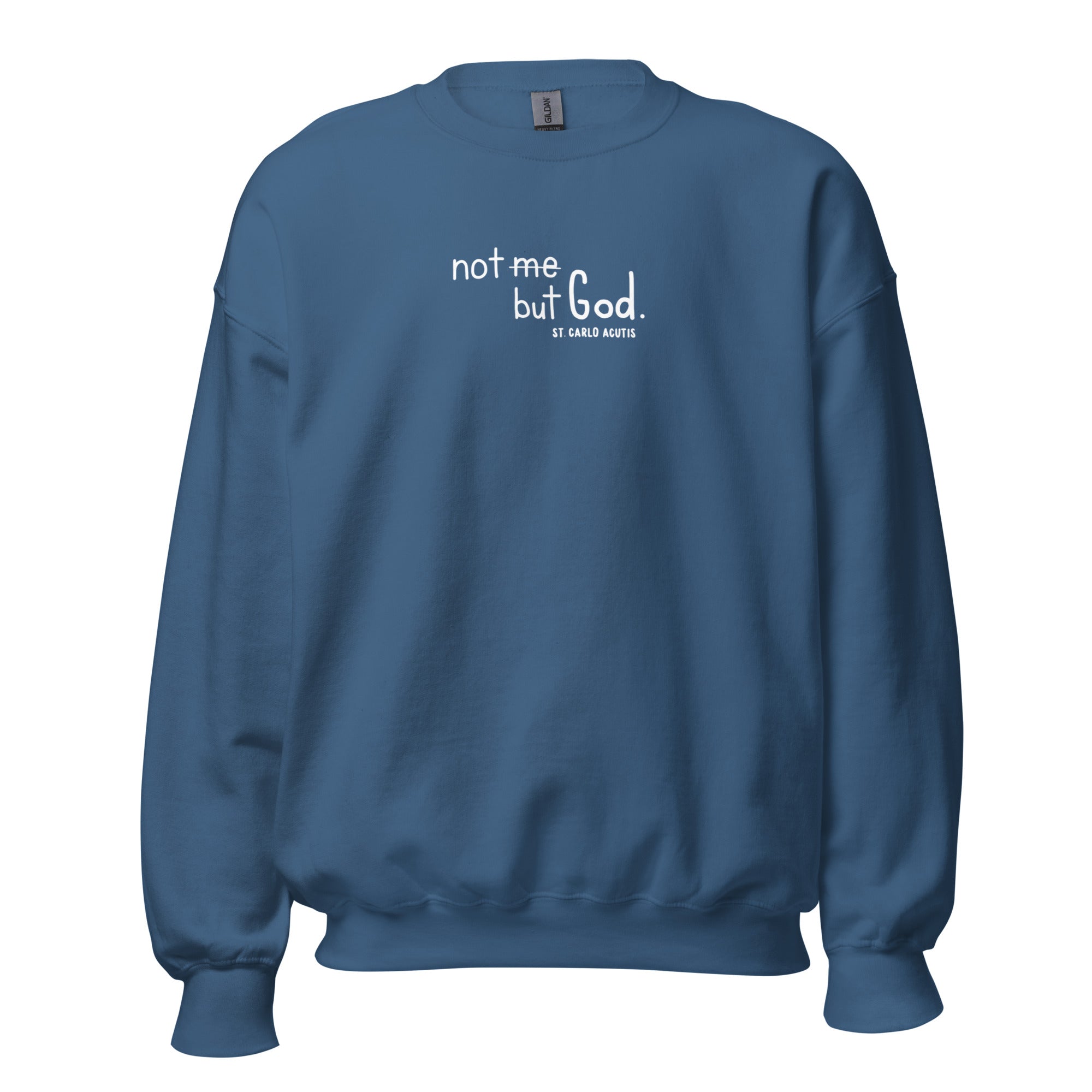 St. Carlo Acutis Indigo Catholic Crewneck