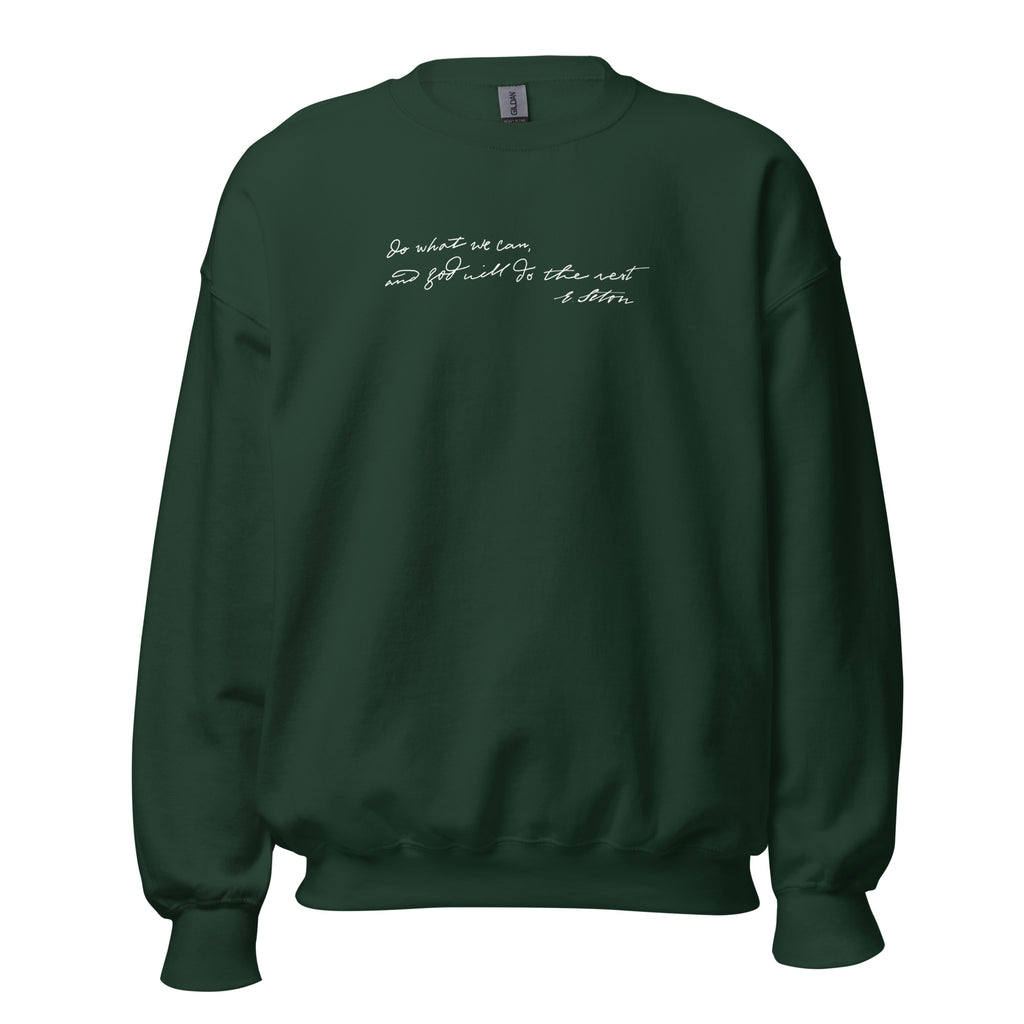 St. Elizabeth Ann Seton Forest Green Catholic Crewneck