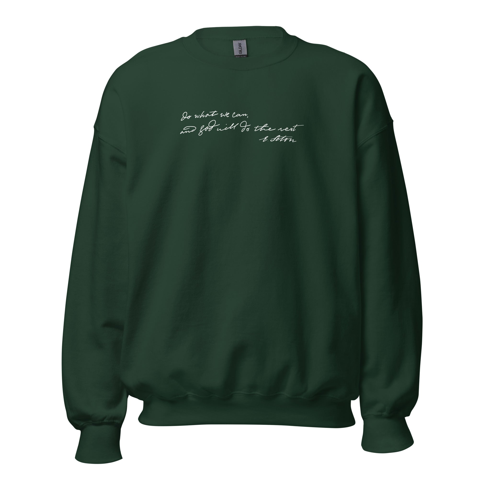 St. Elizabeth Ann Seton Forest Green Catholic Crewneck