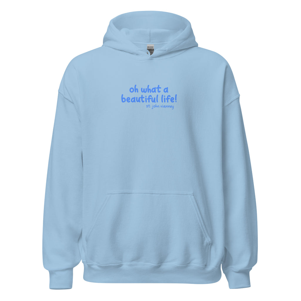 St. John Vianney Light Blue Catholic Hoodie