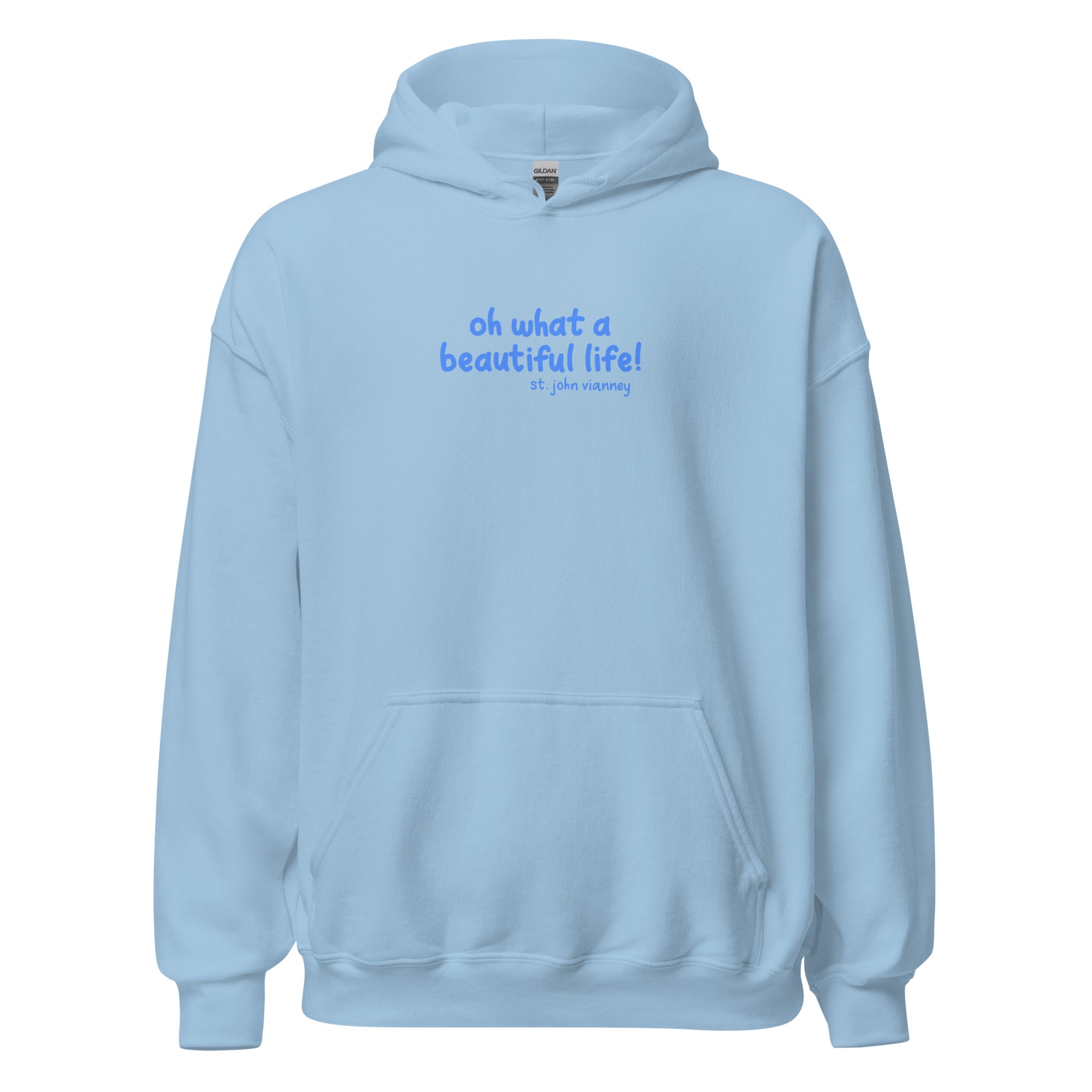 St. John Vianney Light Blue Catholic Hoodie