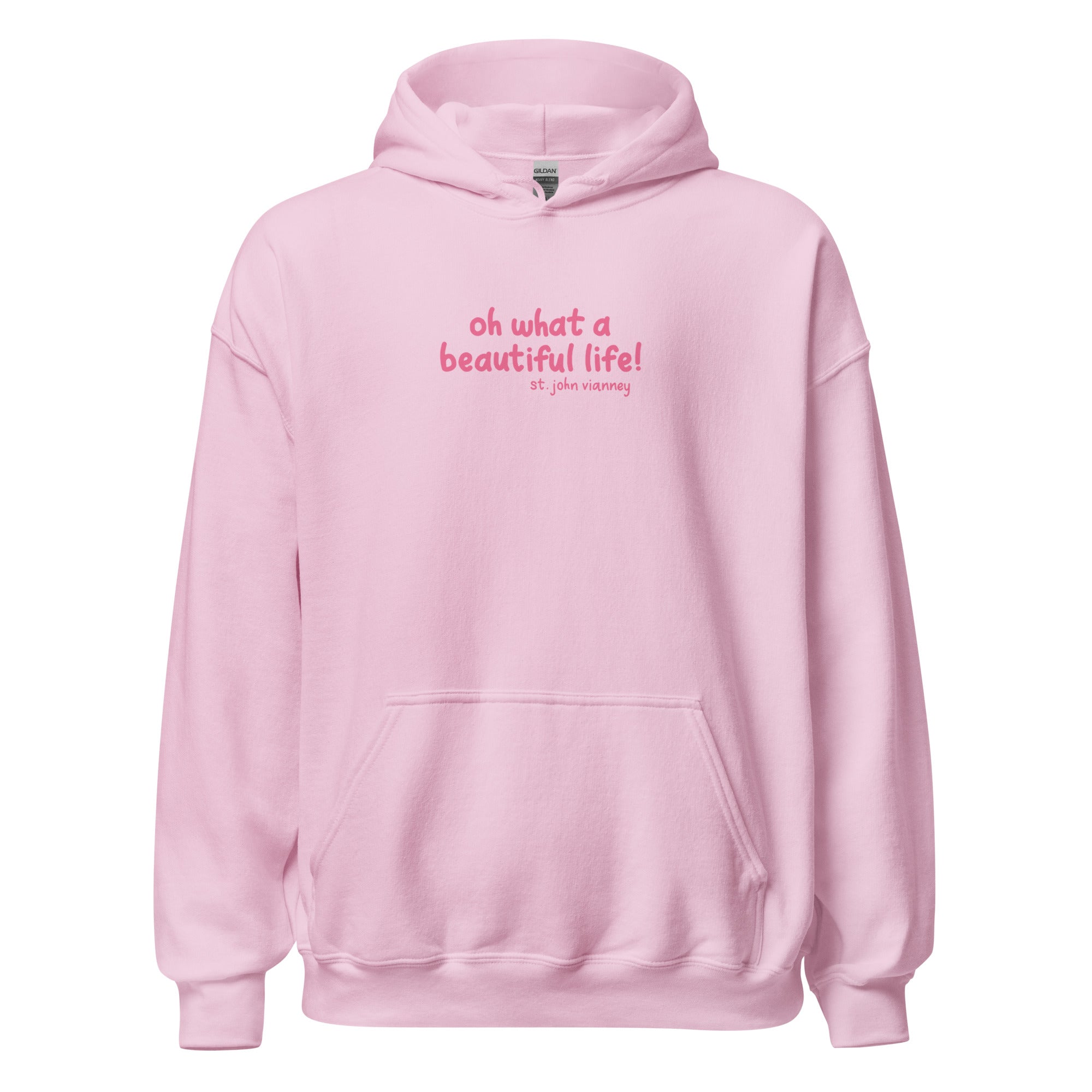 St. John Vianney Light Pink Catholic Hoodie