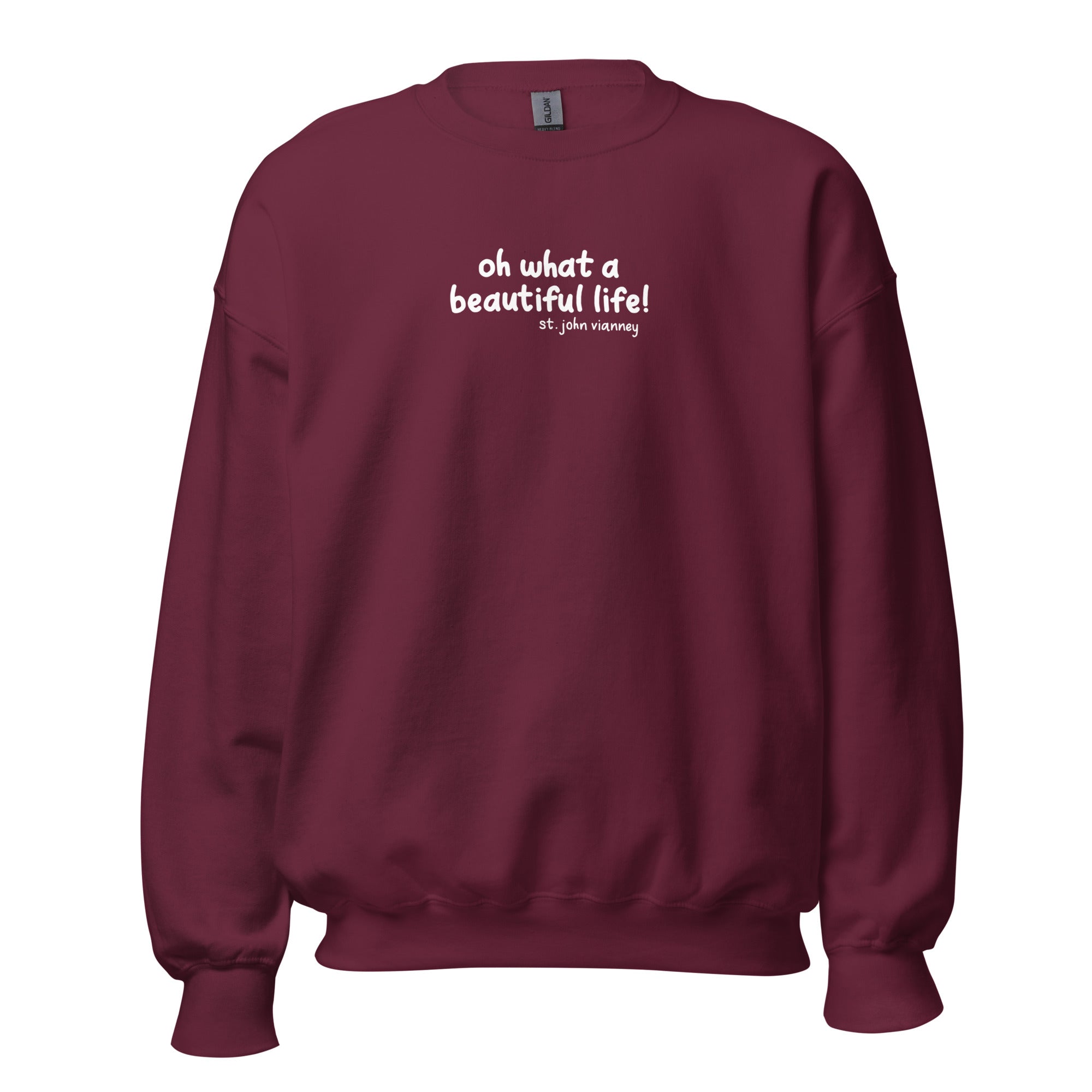 St. John Vianney Maroon Catholic Crewneck