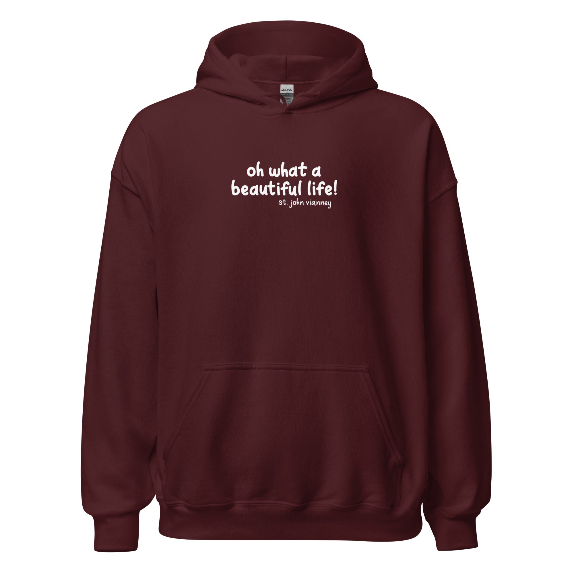 St. John Vianney Maroon Catholic Hoodie