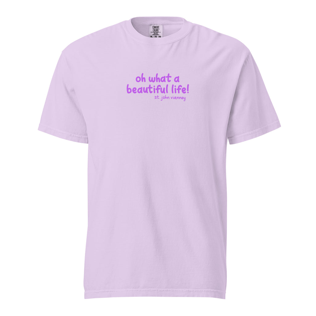 St. John Vianney Orchid Catholic T-Shirt