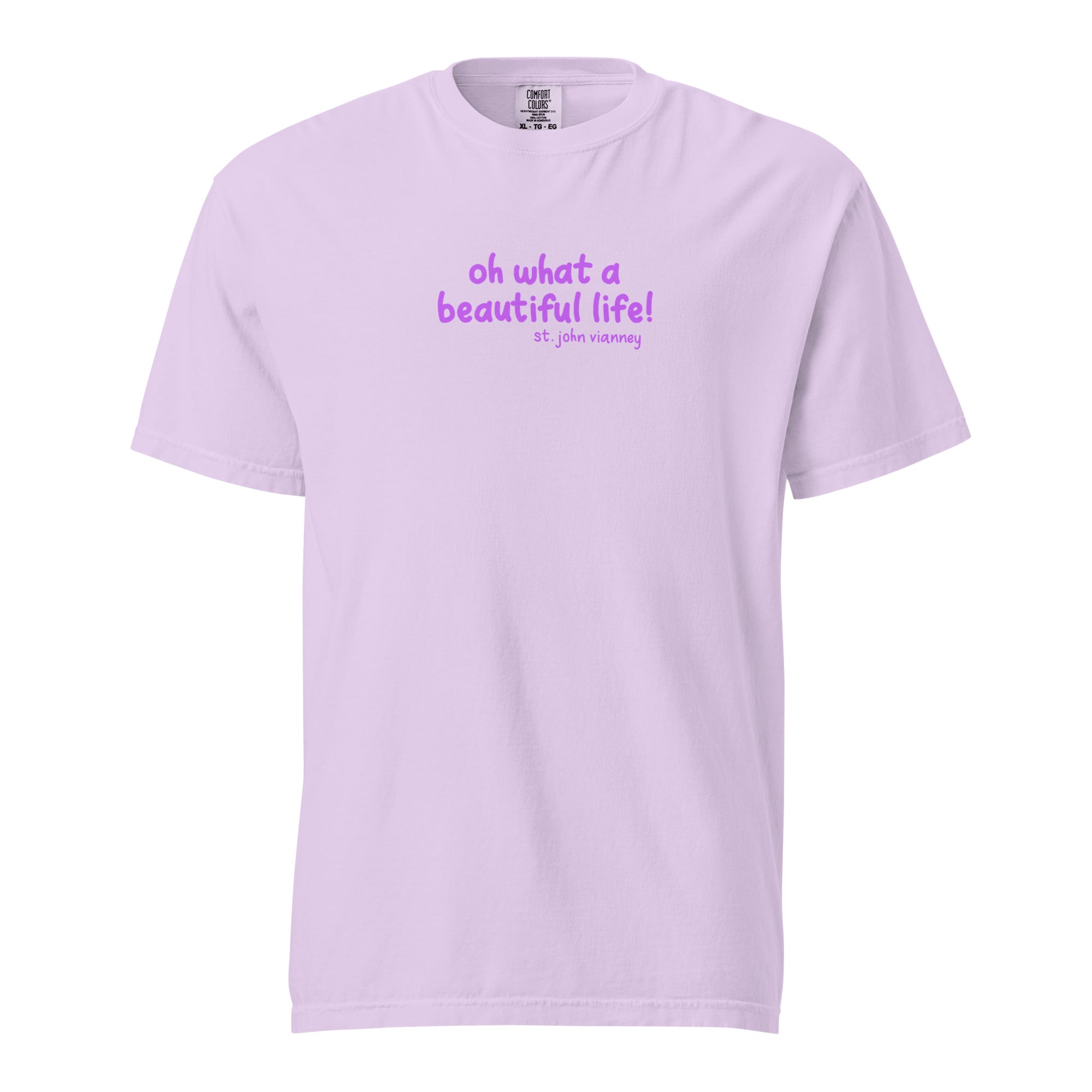 St. John Vianney Orchid Catholic T-Shirt