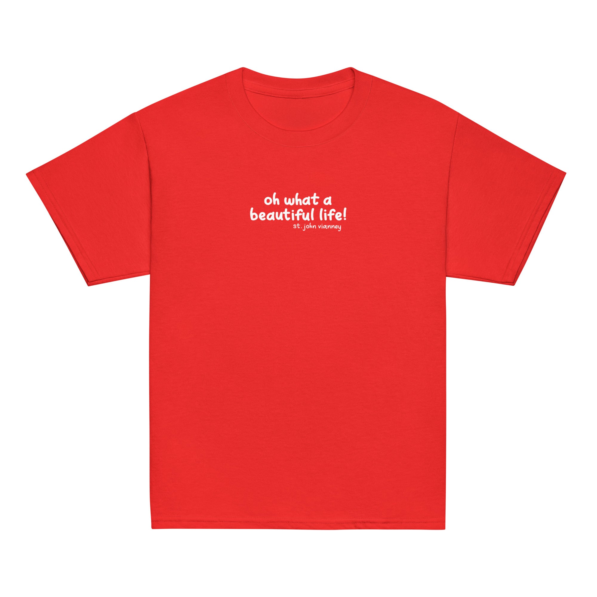 St. John Vianney Red Catholic Youth T-Shirt