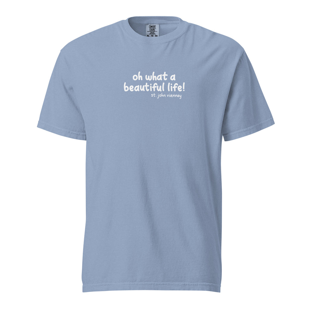 St. John Vianney Washed Denim Catholic T-Shirt