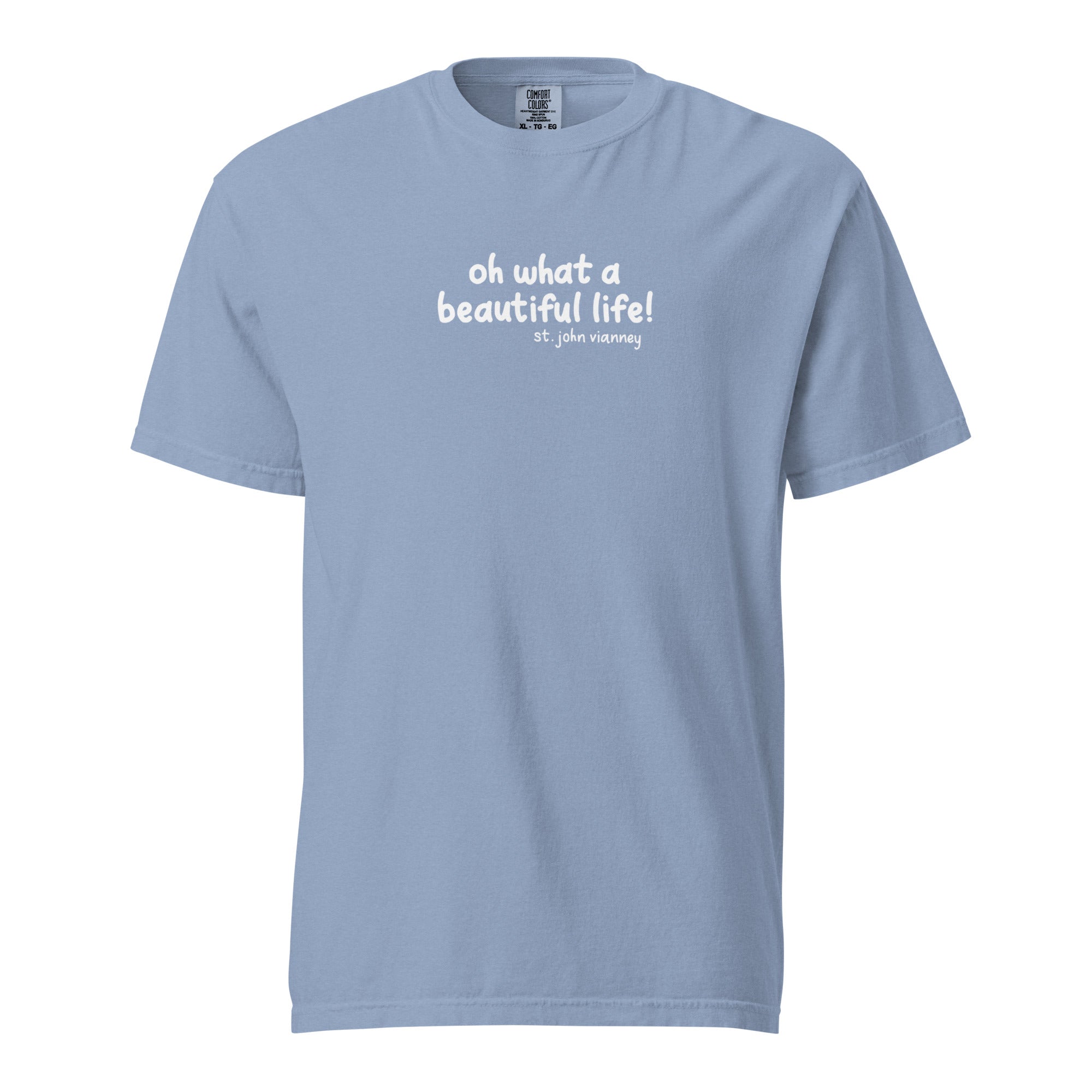 St. John Vianney Washed Denim Catholic T-Shirt