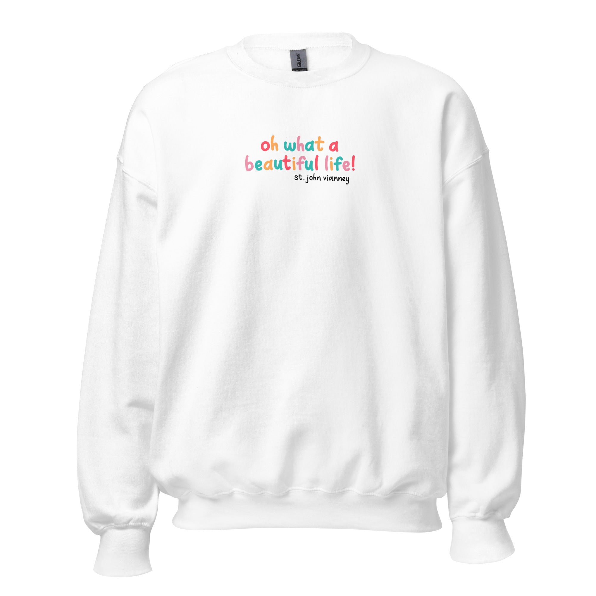 St. John Vianney White Catholic Crewneck