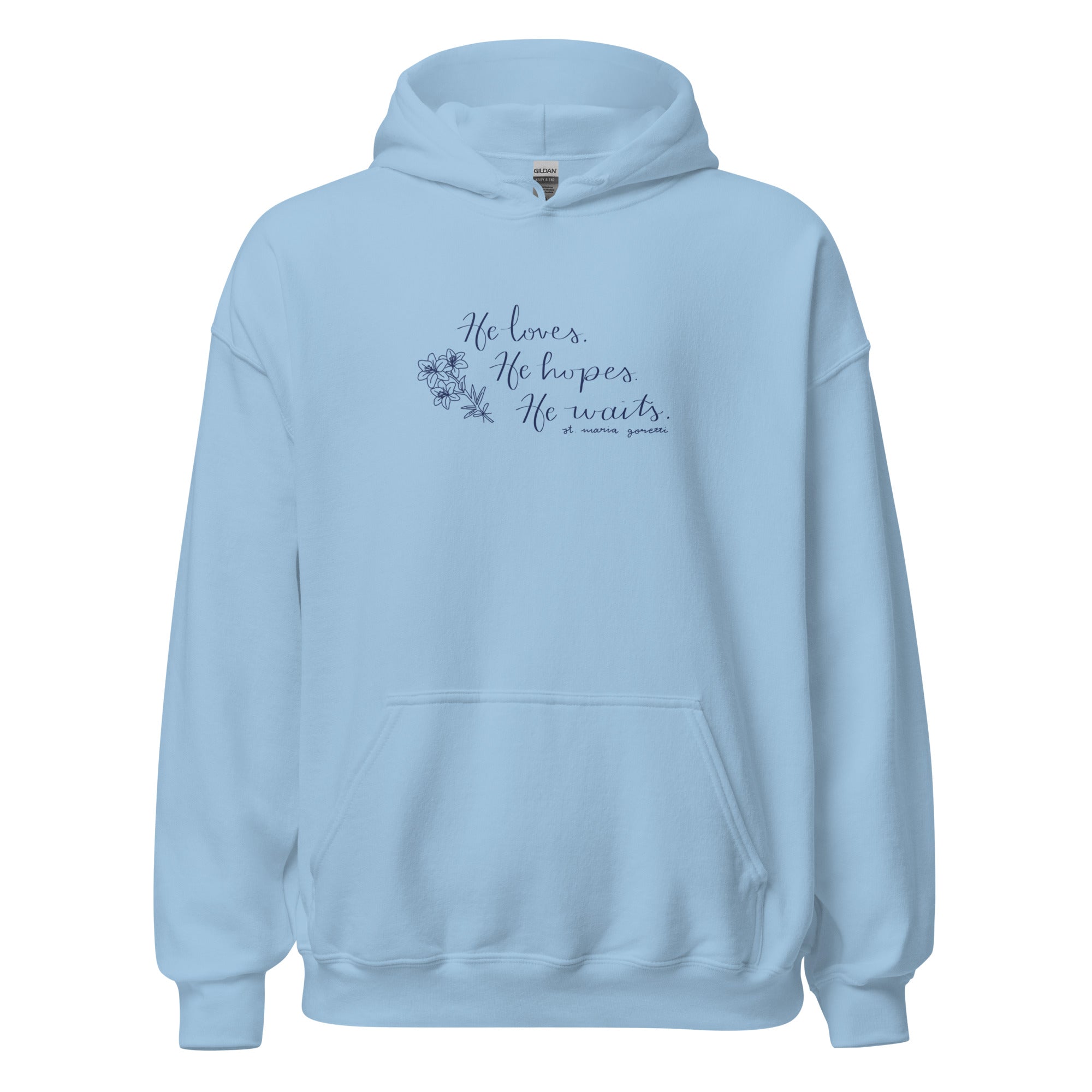 St. Maria Goretti Light Blue Catholic Hoodie