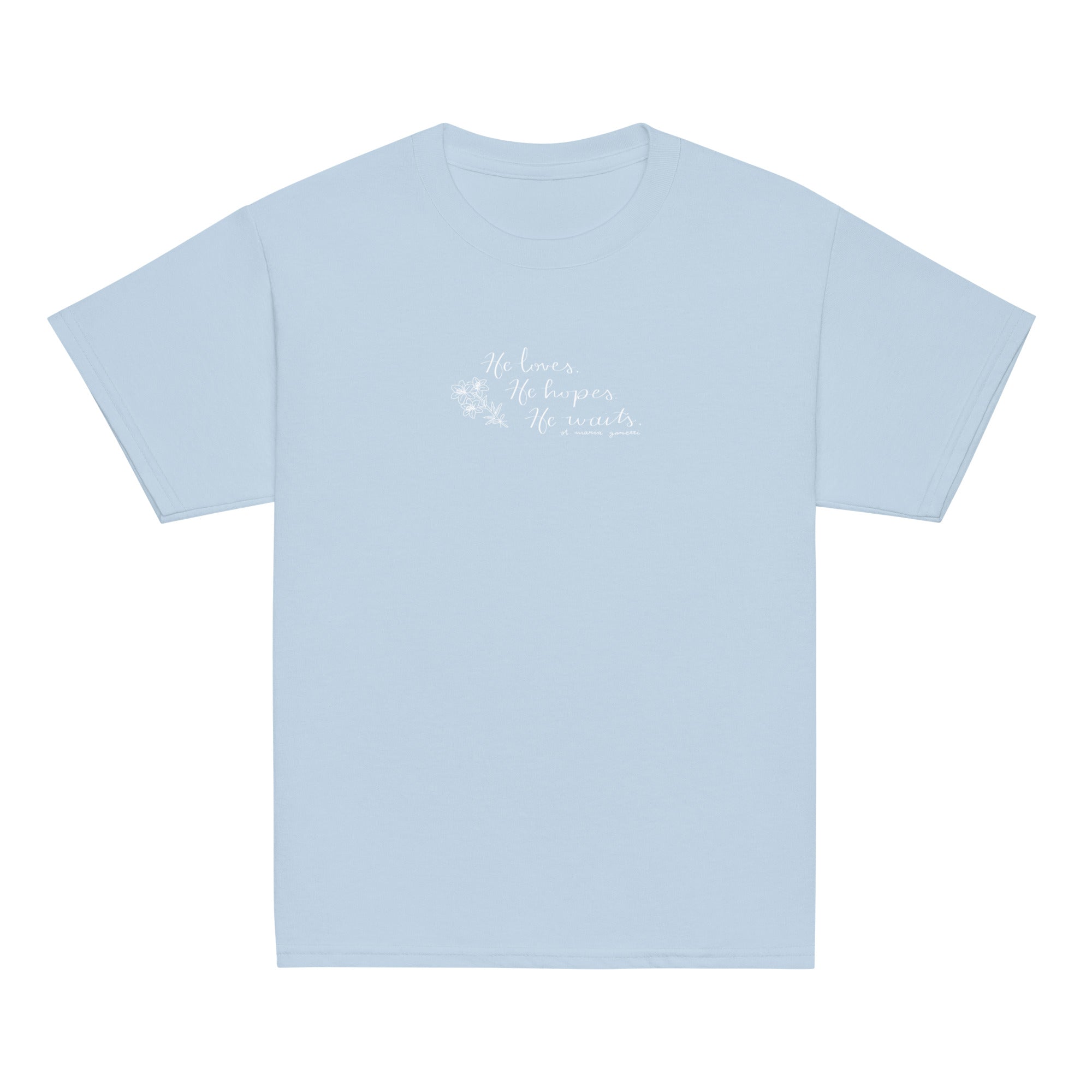 St. Maria Goretti Light Blue Catholic Youth T-Shirt