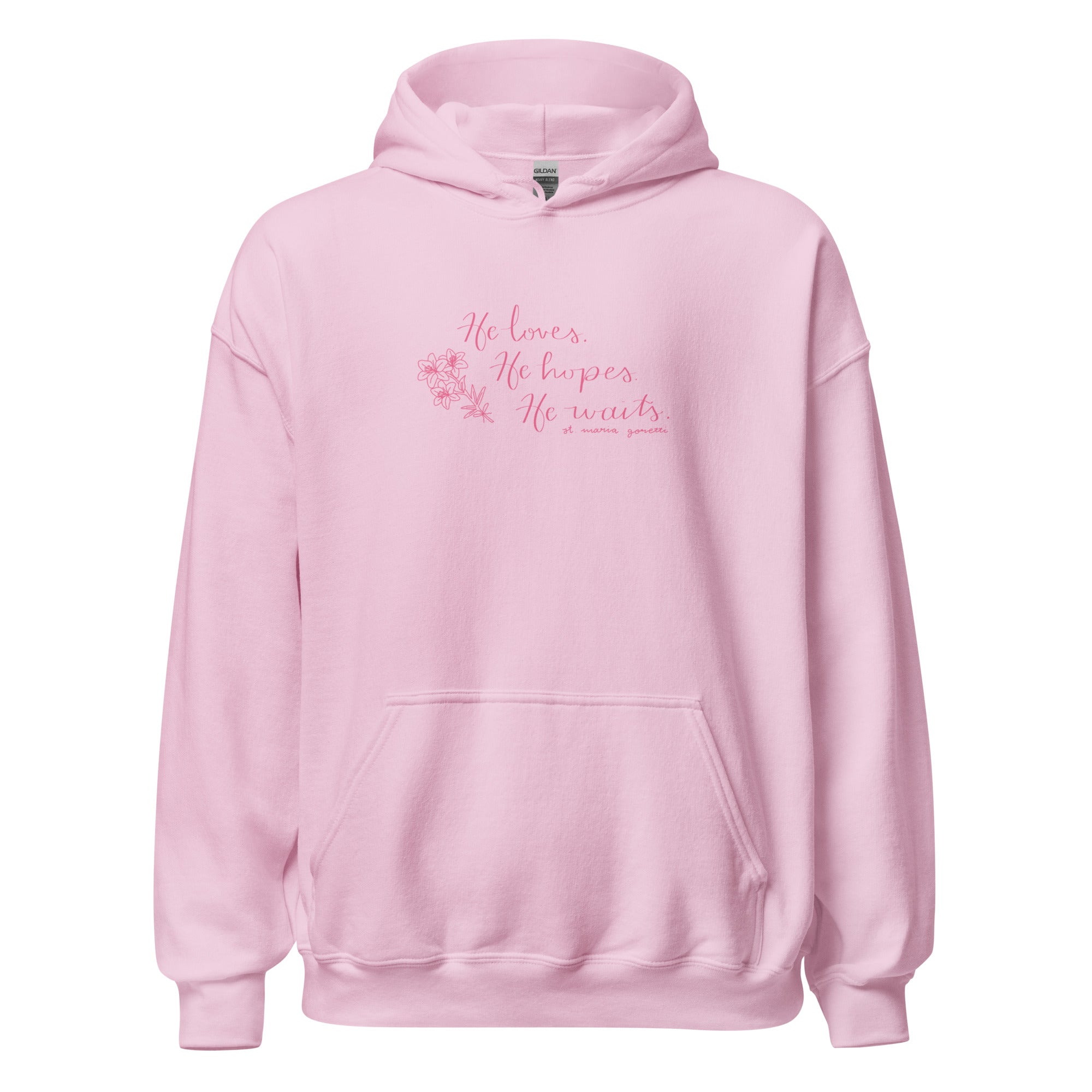 St. Maria Goretti Light Pink Catholic Hoodie