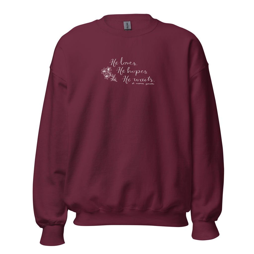 St. Maria Goretti Maroon Catholic Crewneck