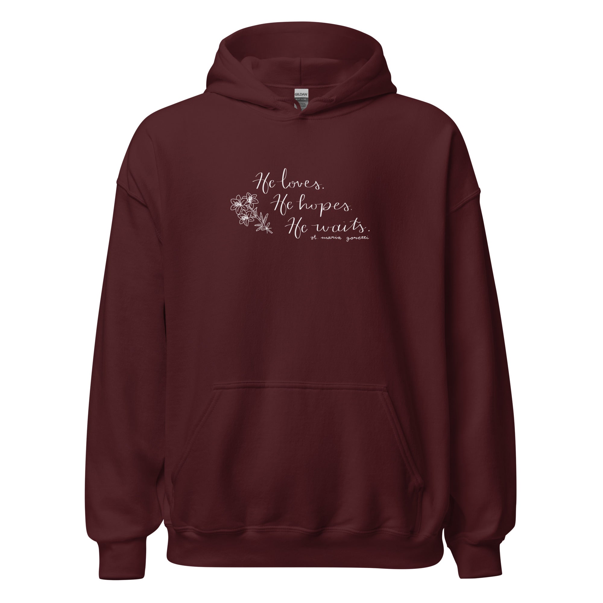 St. Maria Goretti Maroon Catholic Hoodie