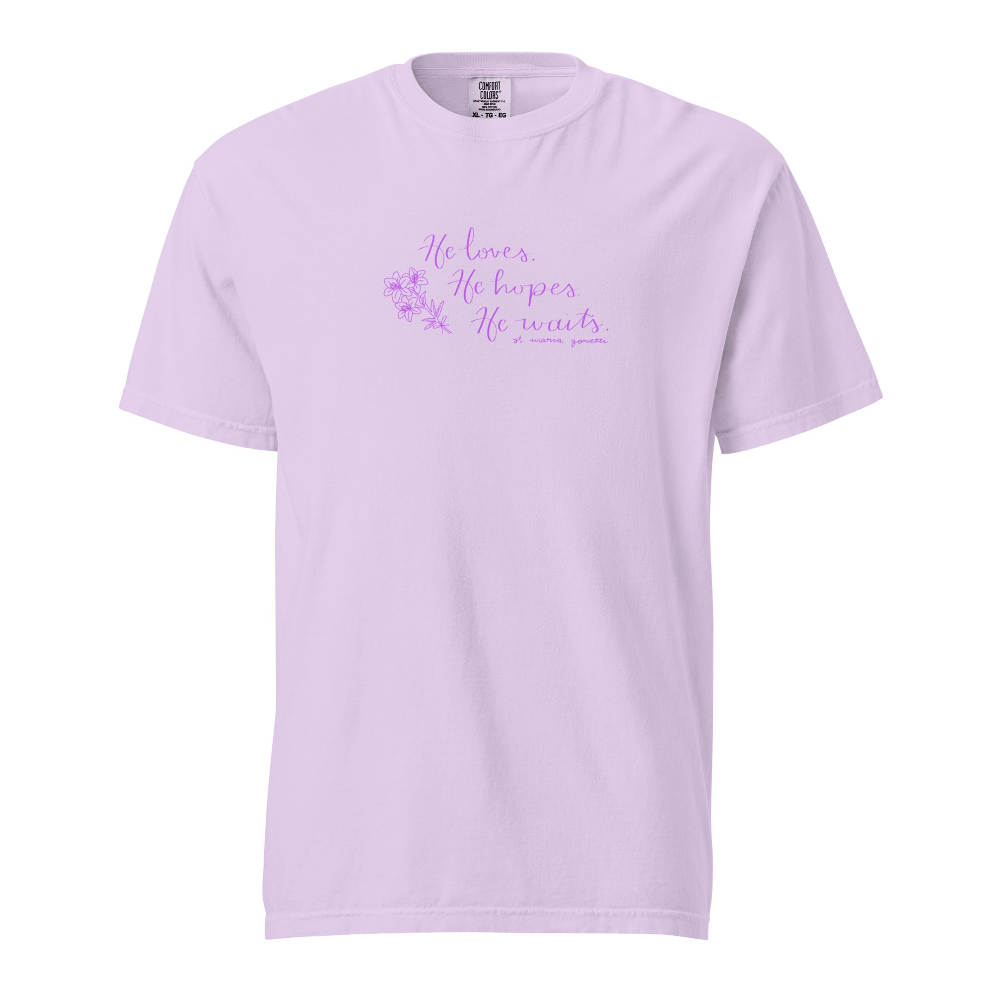 St. Maria Goretti Orchid Catholic T-Shirt