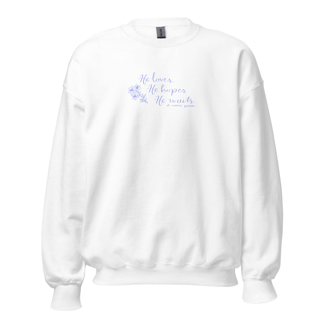 St. Maria Goretti White Catholic Crewneck