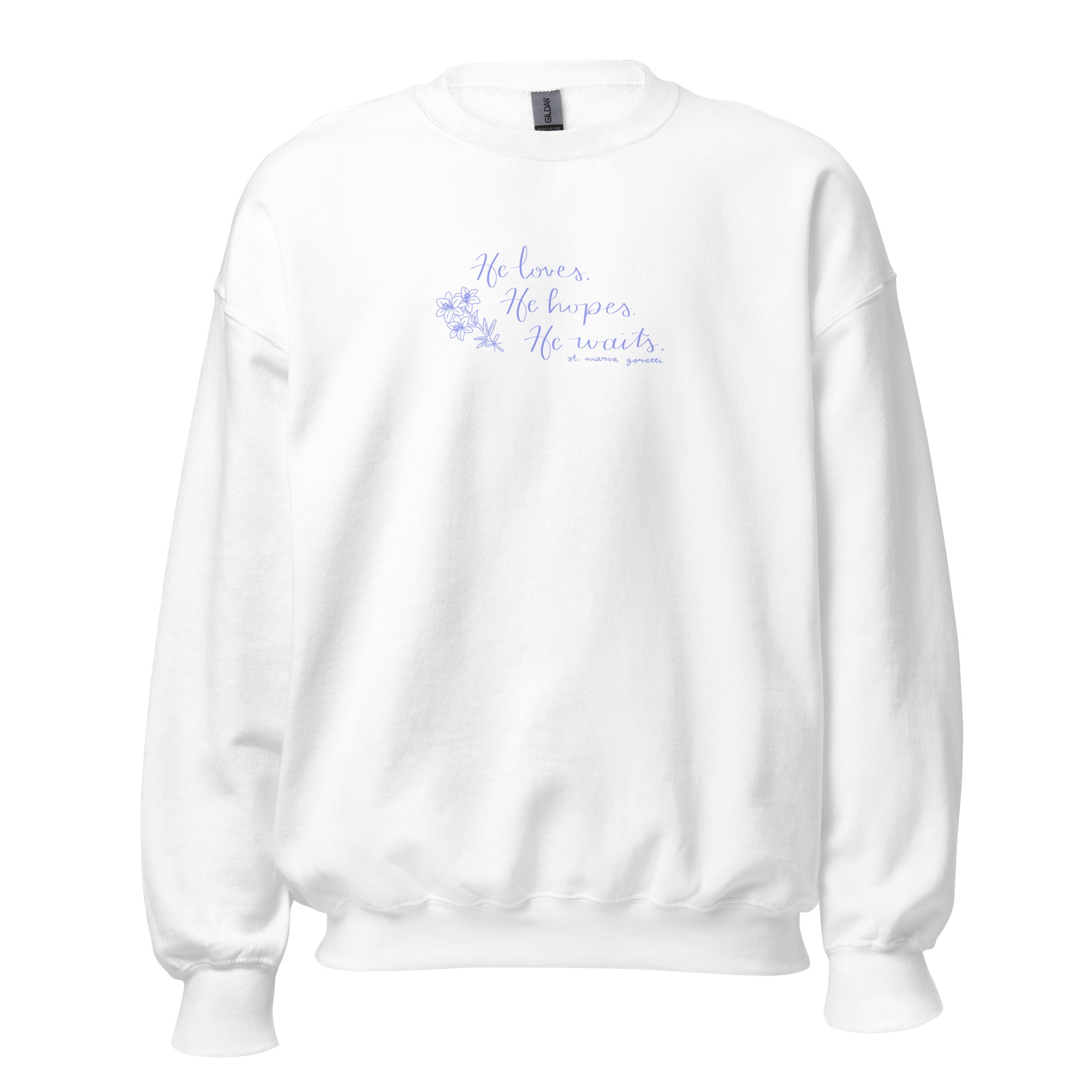 St. Maria Goretti White Catholic Crewneck