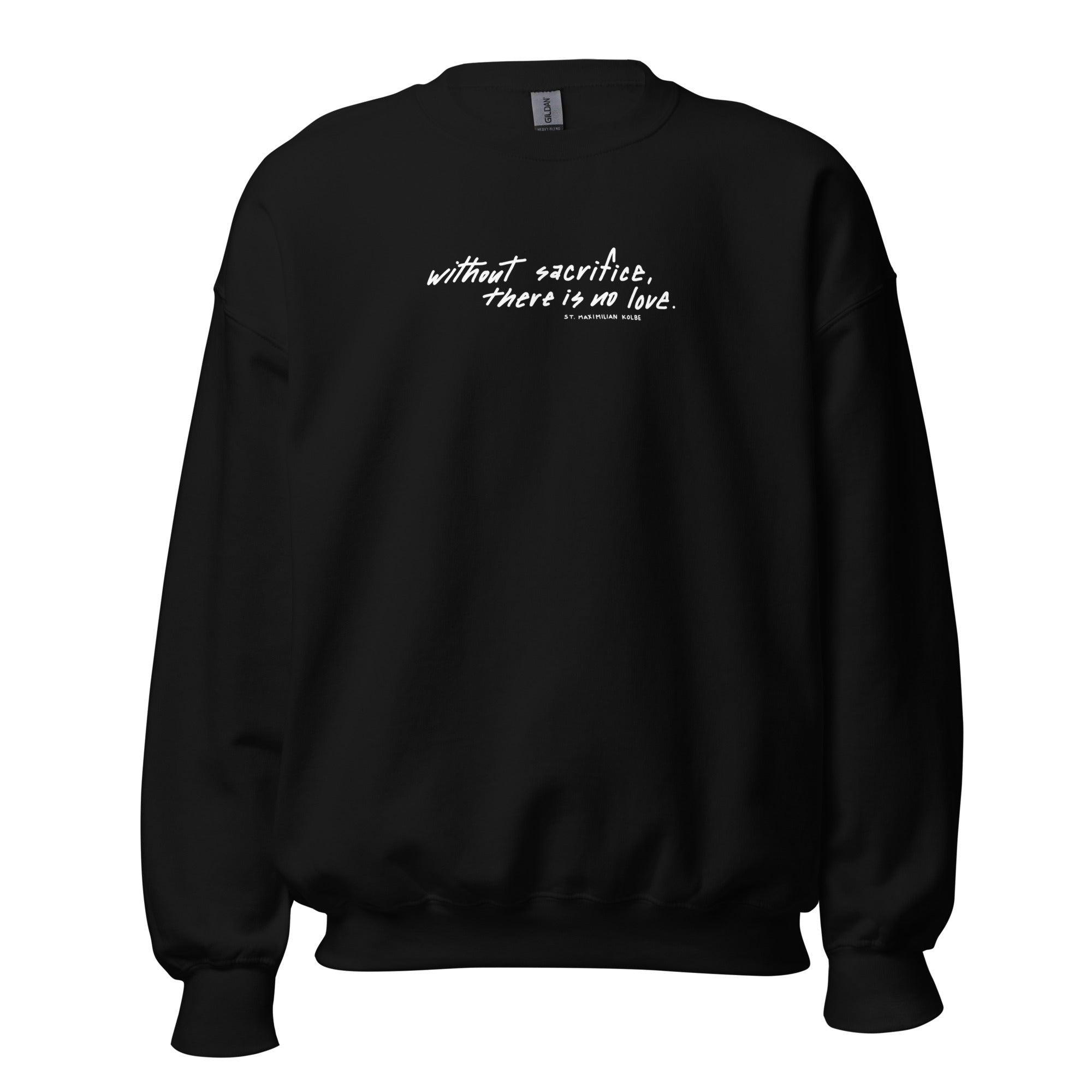 St. Maximilian Kolbe Black Catholic Crewneck