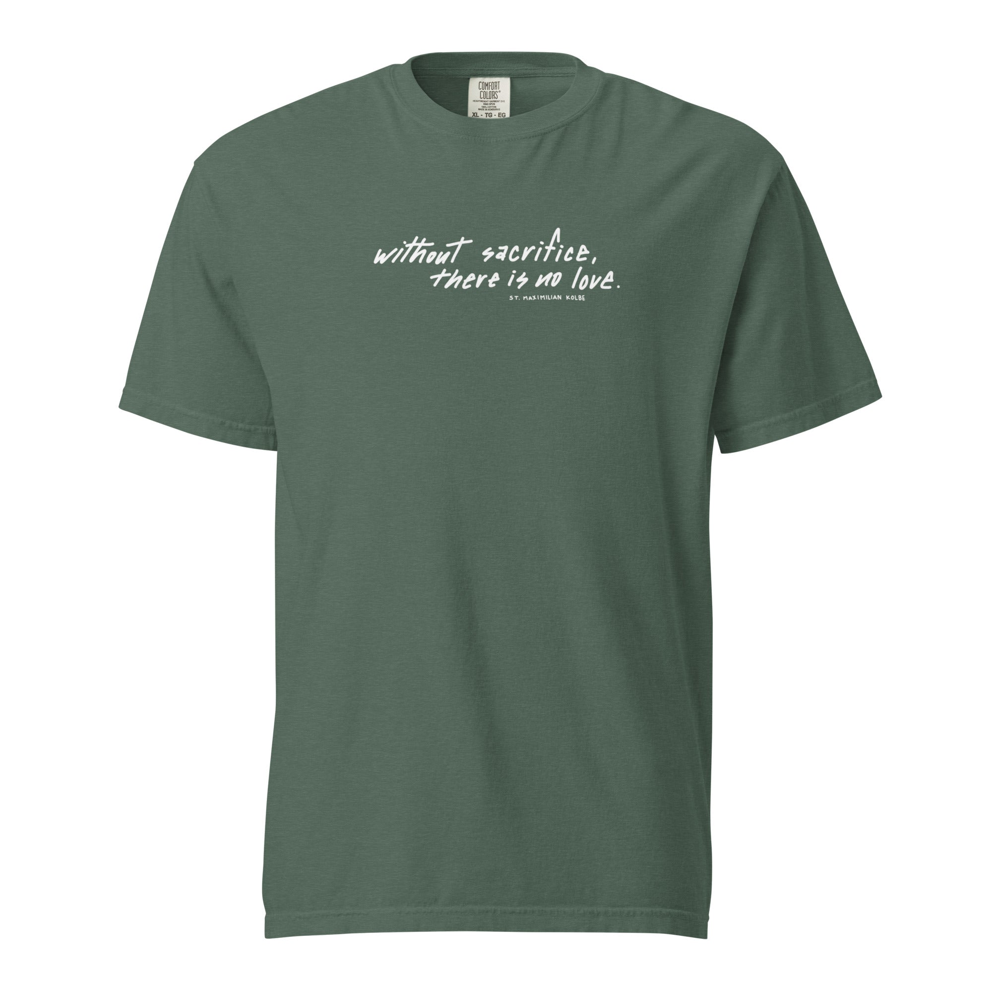 St. Maximilian Kolbe Blue Spruce Catholic T-Shirt