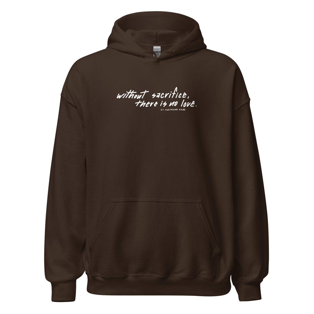 St. Maximilian Kolbe Dark Chocolate Catholic Hoodie