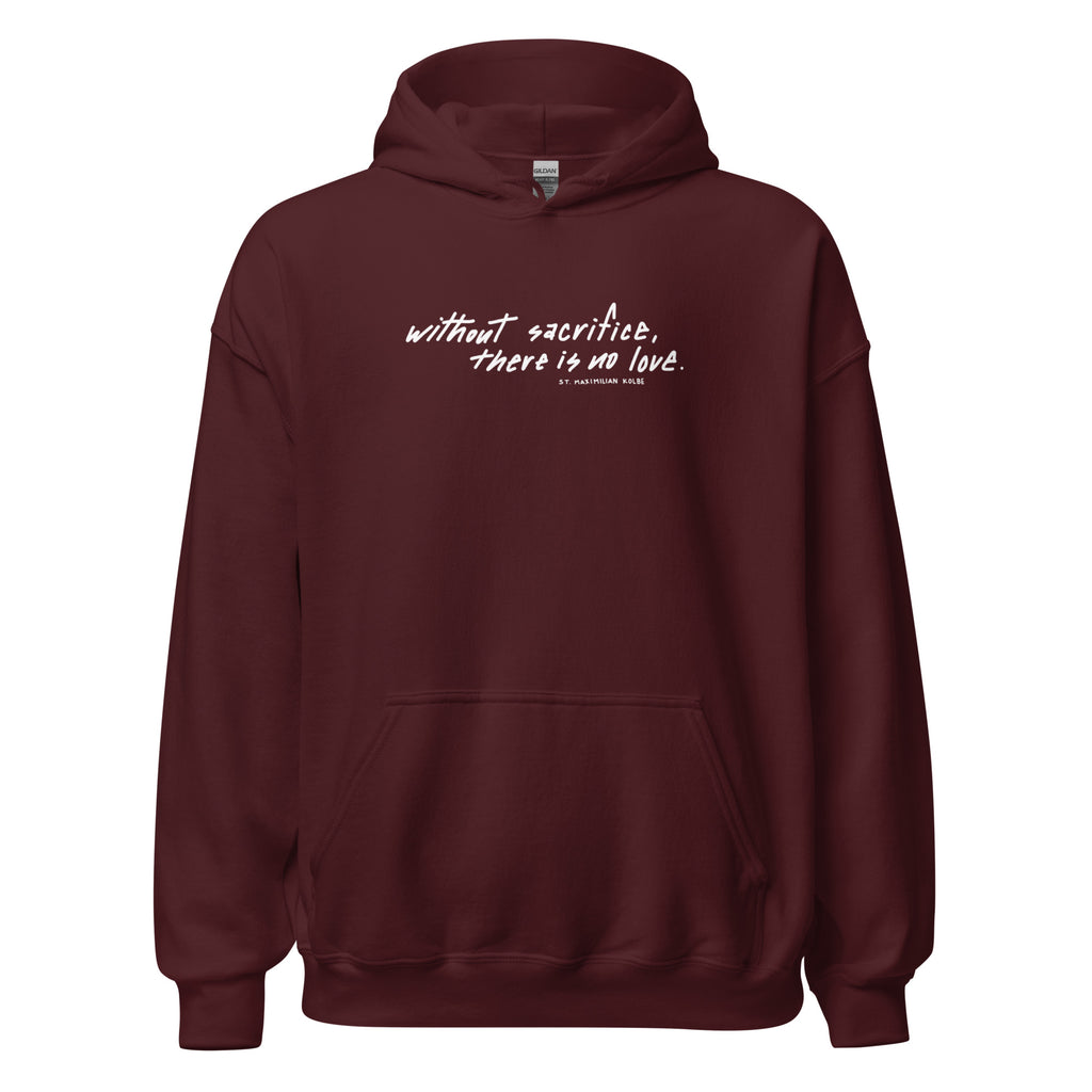 St. Maximilian Kolbe Maroon Catholic Hoodie