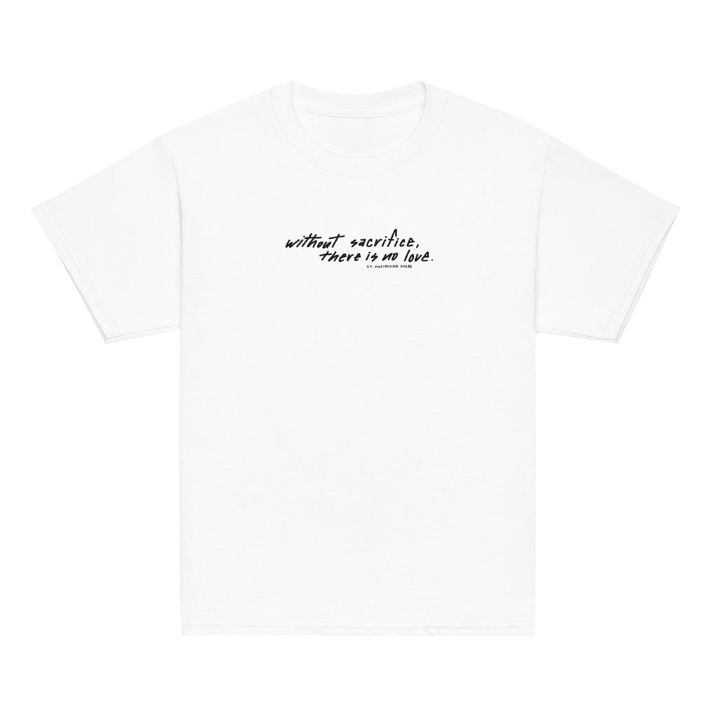 St. Maximilian Kolbe White Catholic Youth T-Shirt