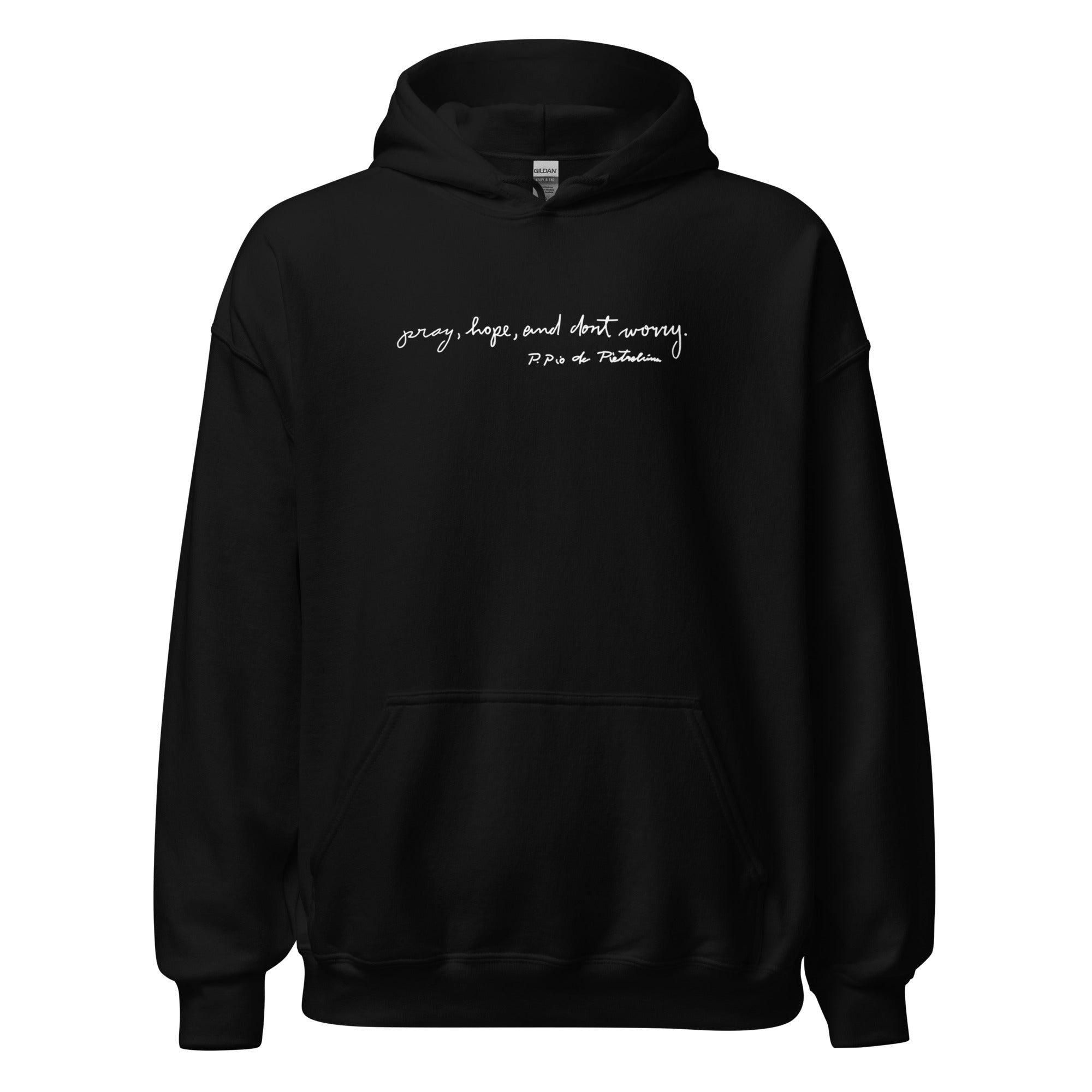 St. Padre Pio Black Catholic Hoodie