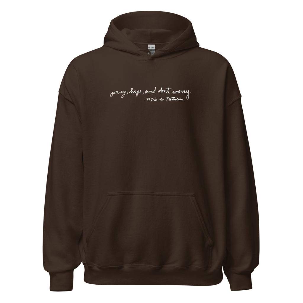 St. Padre Pio Dark Chocolate Catholic Hoodie