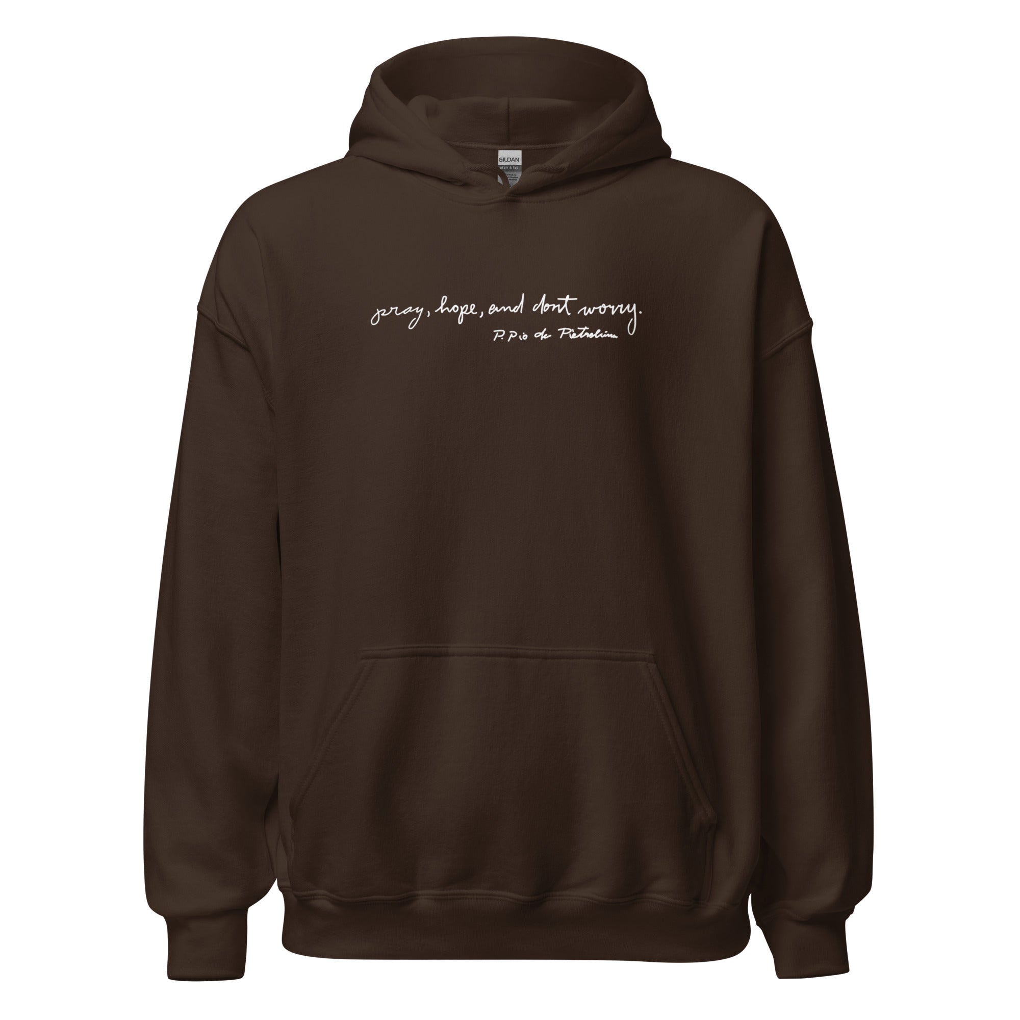 St. Padre Pio Dark Chocolate Catholic Hoodie