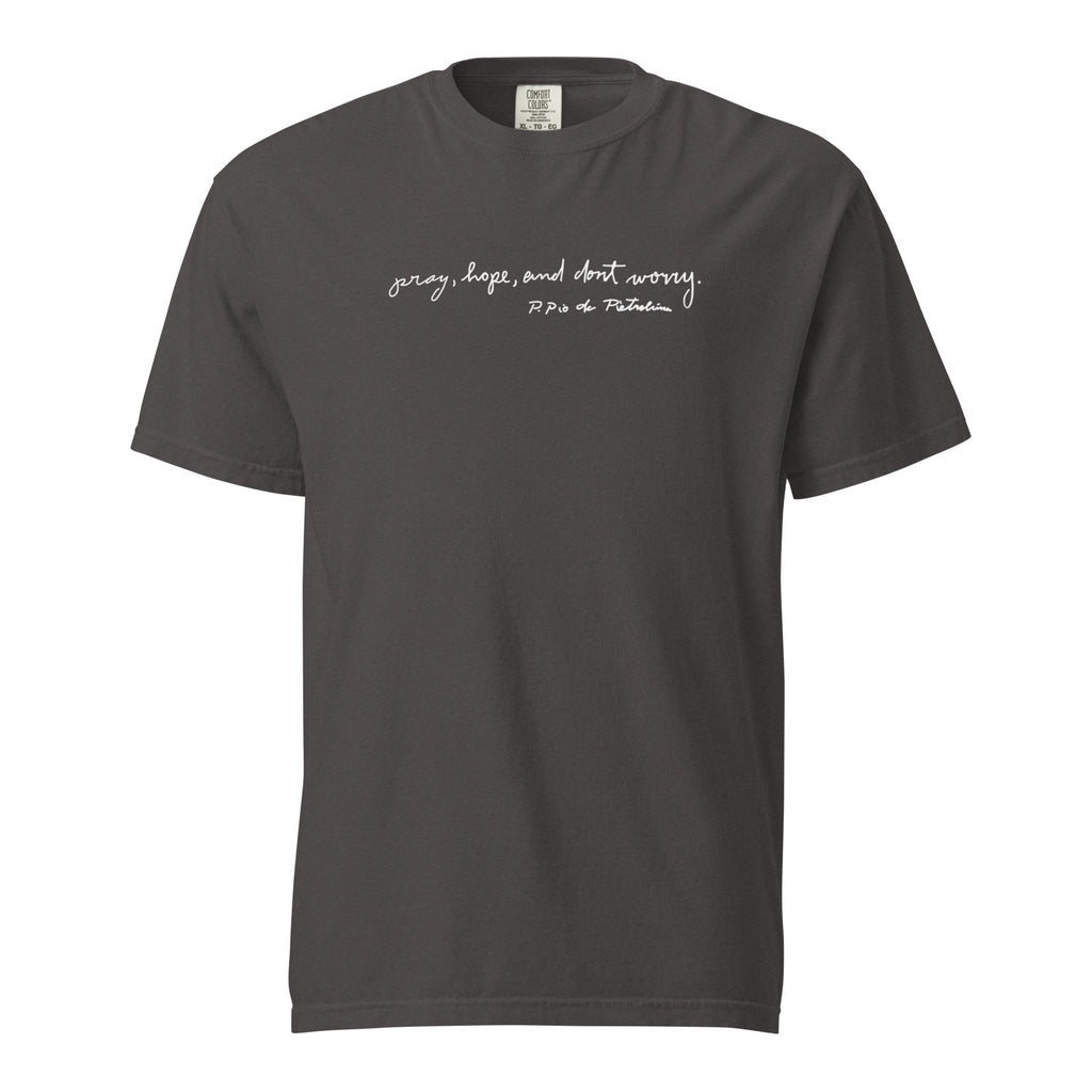 St. Padre Pio Graphite Catholic T-Shirt