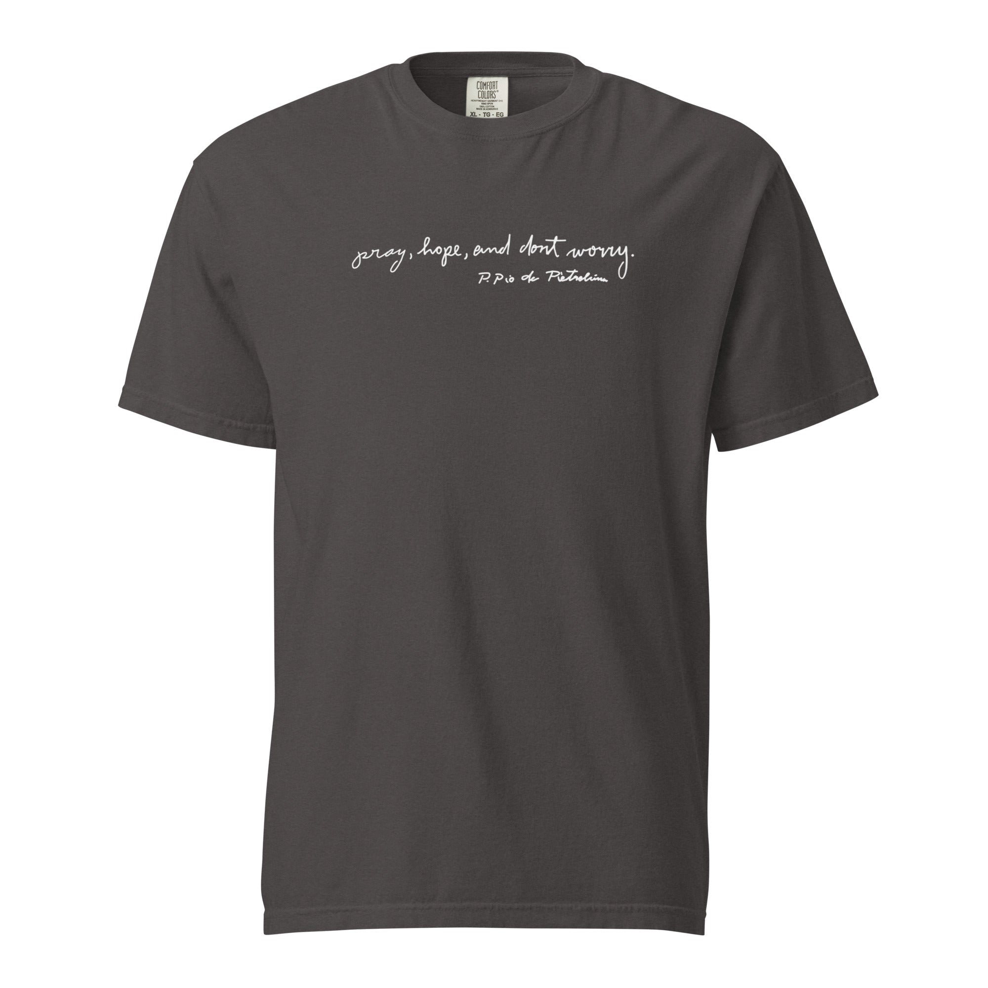 St. Padre Pio Graphite Catholic T-Shirt