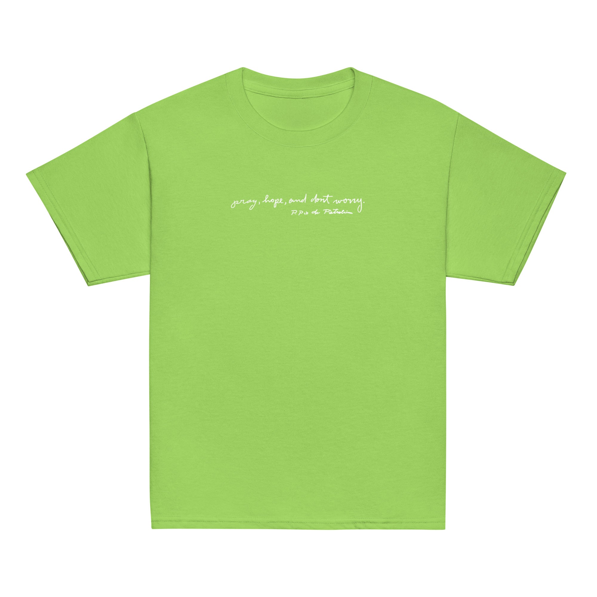 St. Padre Pio Lime Catholic Youth T-Shirt