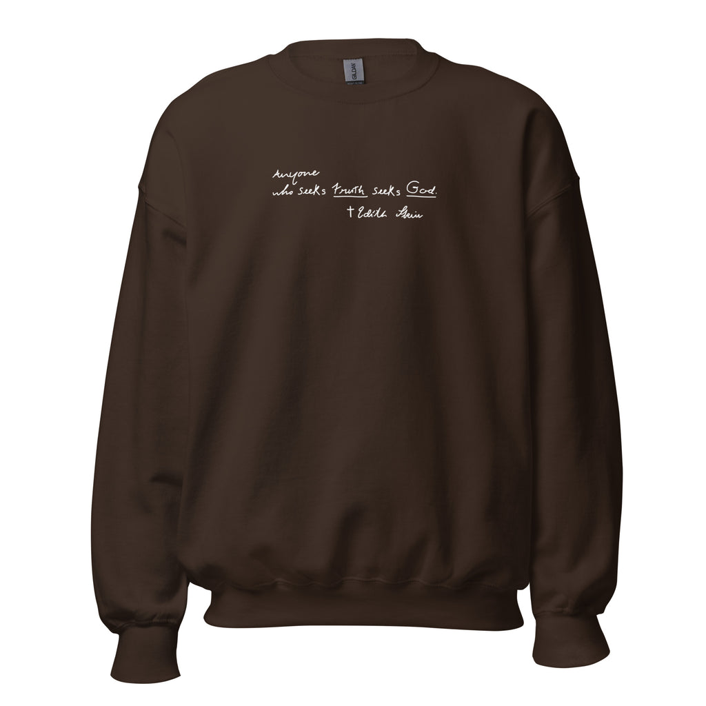 St. Teresa Benedicta of the Cross Catholic Dark Chocolate Crewneck