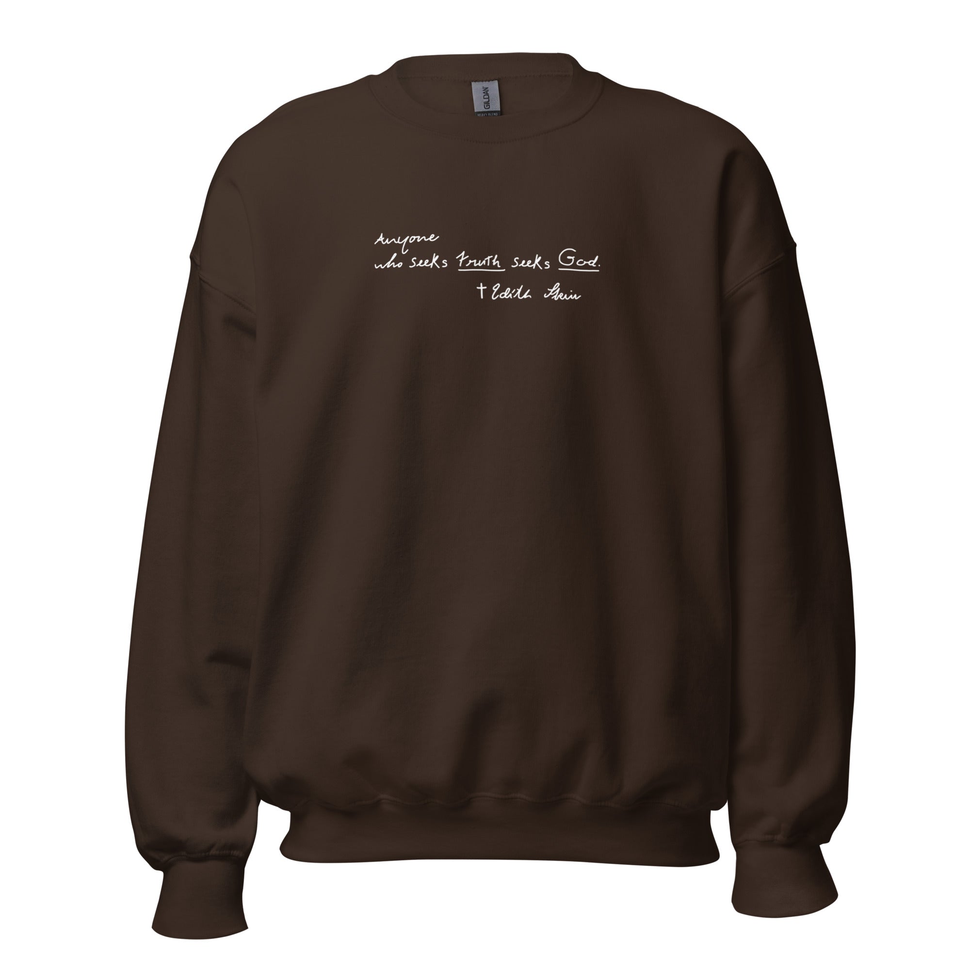 St. Teresa Benedicta of the Cross Catholic Dark Chocolate Crewneck