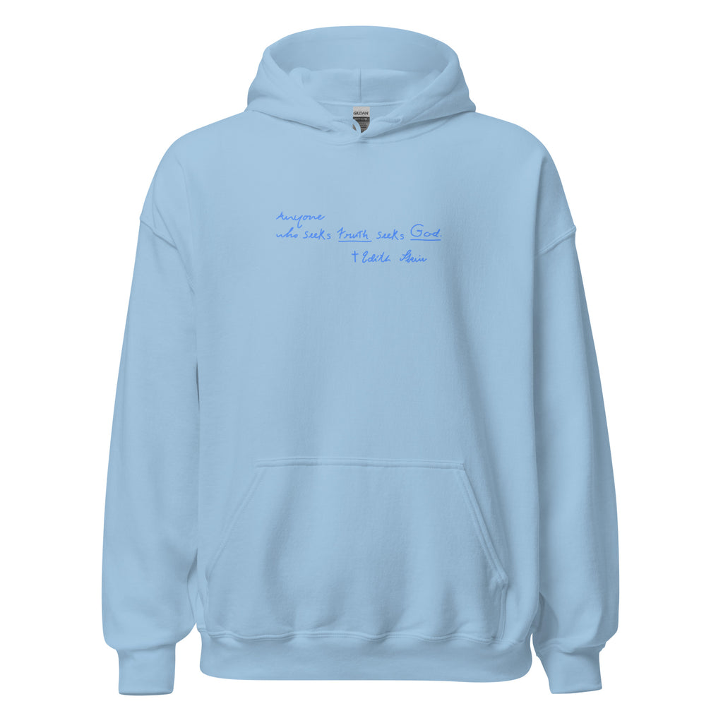 St. Teresa Benedicta of the Cross Catholic Light Blue Hoodie