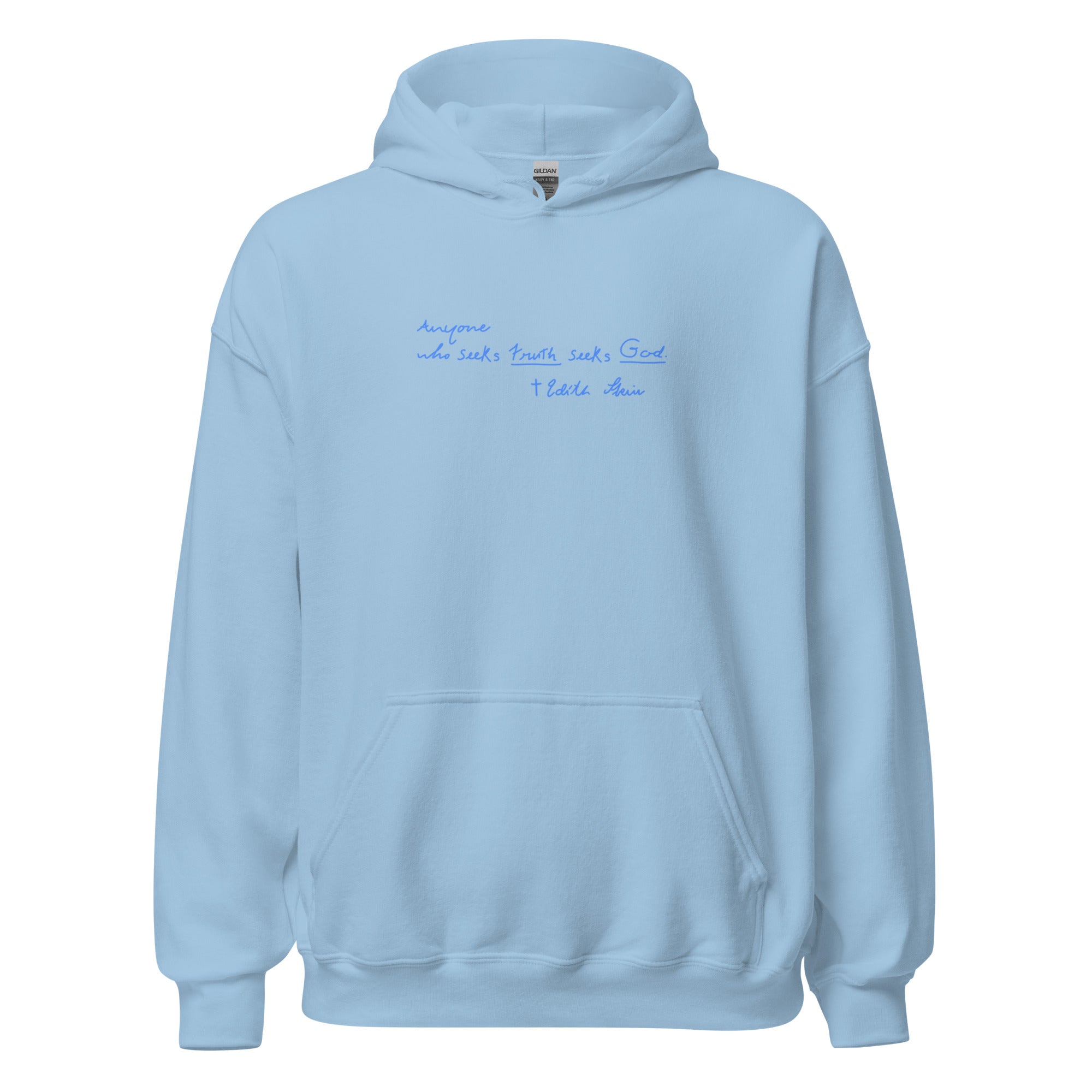 St. Teresa Benedicta of the Cross Catholic Light Blue Hoodie