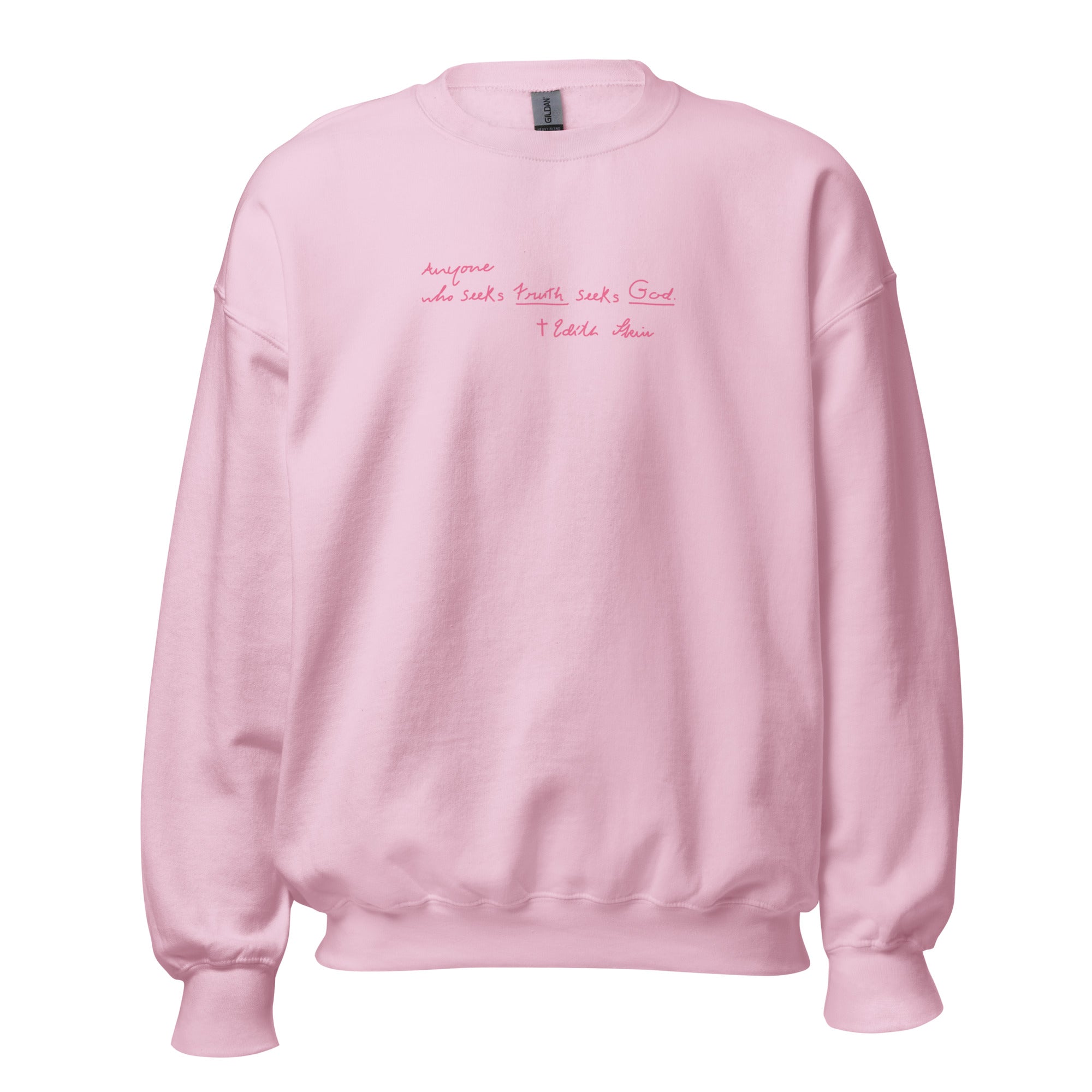 St. Teresa Benedicta of the Cross Catholic Light Pink Crewneck