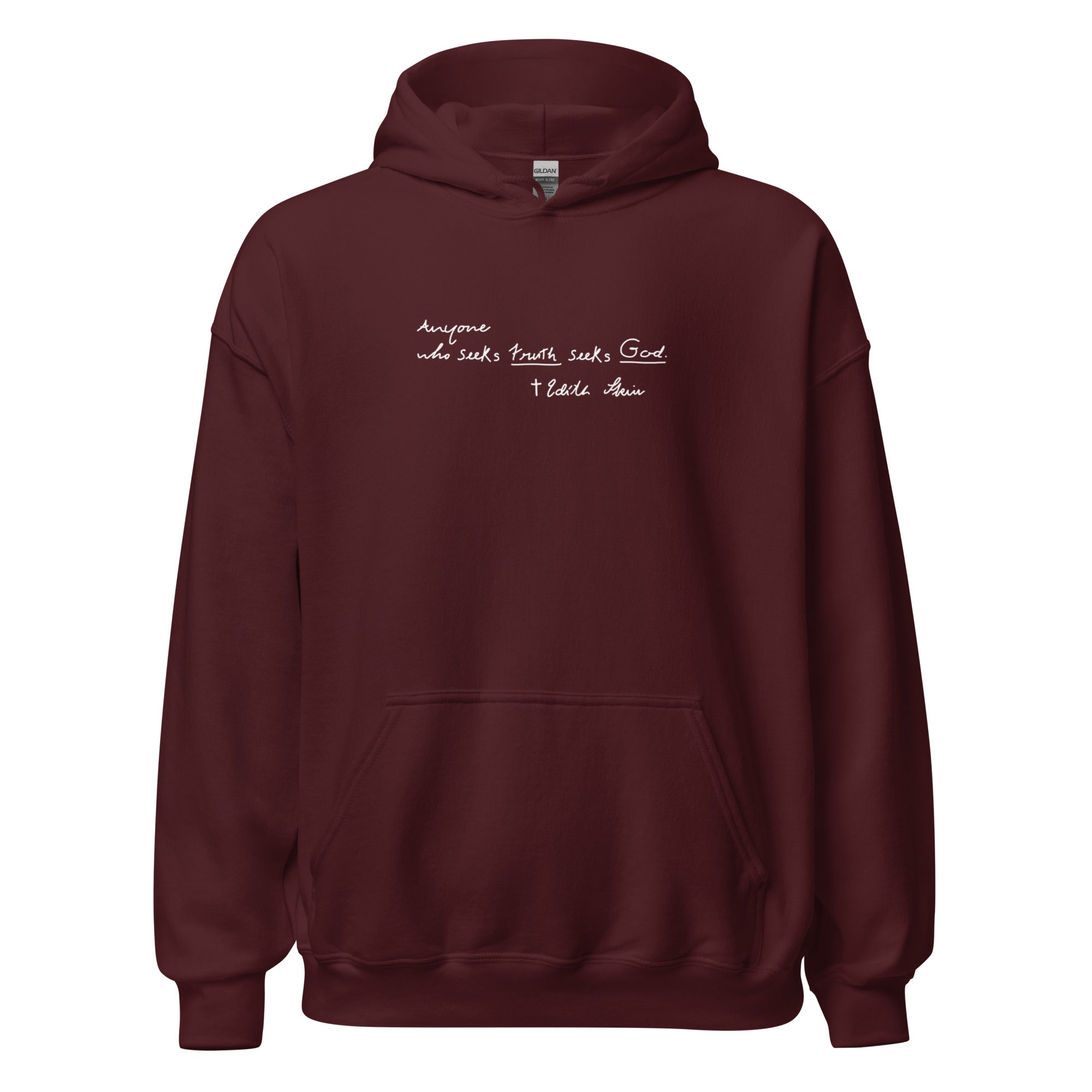 St. Teresa Benedicta of the Cross Catholic Maroon Hoodie