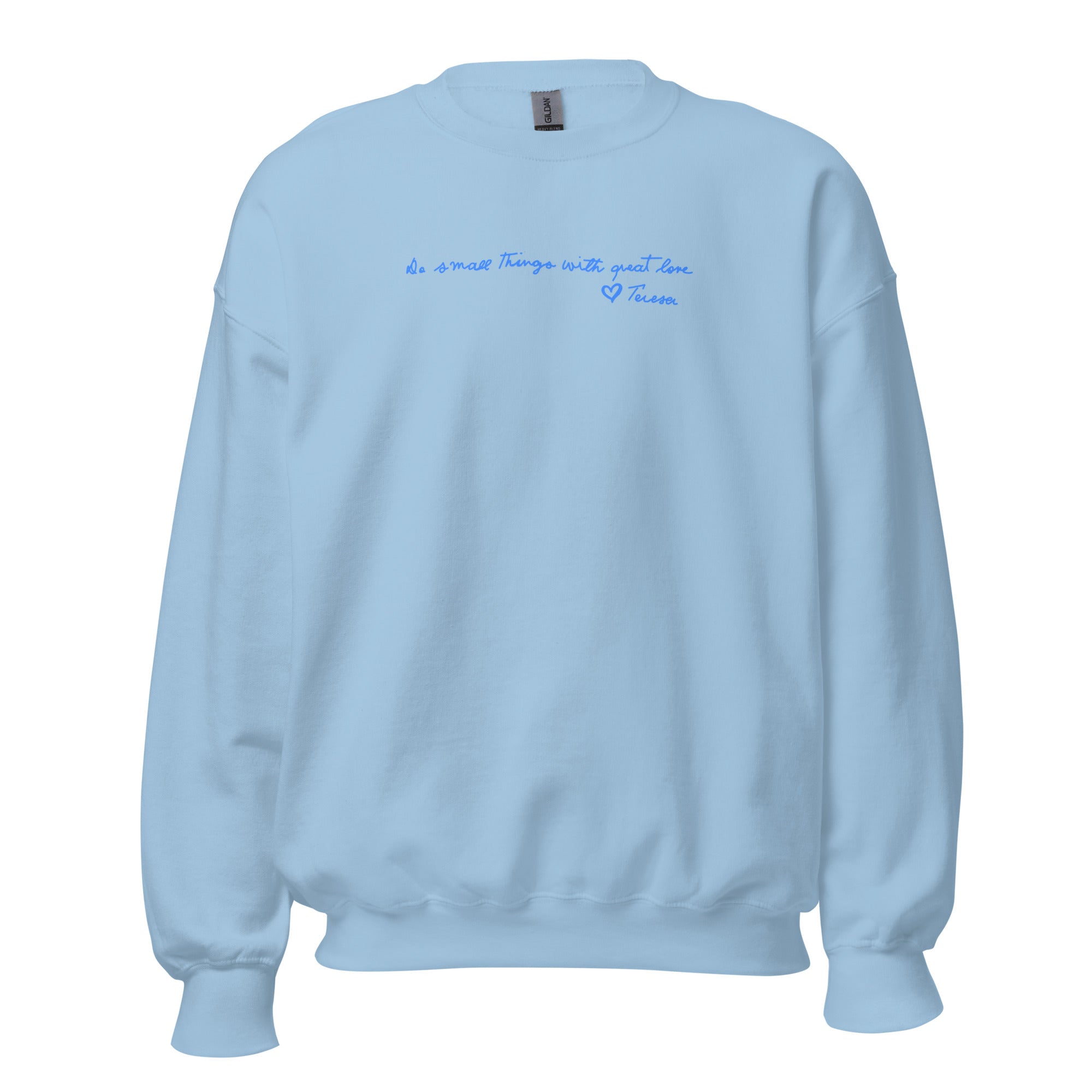 St. Teresa of Calcutta Light Blue Catholic Crewneck