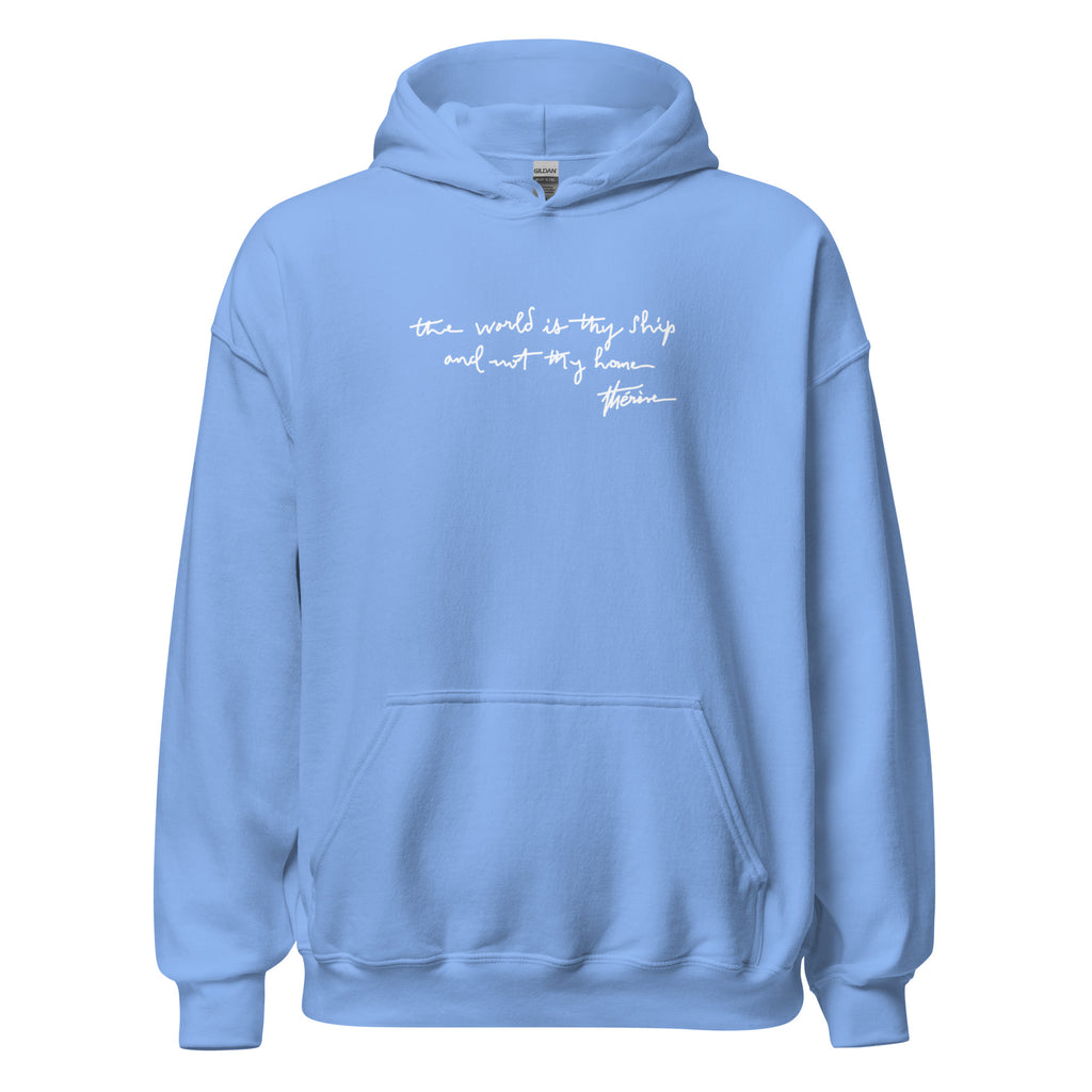 St. Thérèse of Lisieux Carolina Blue Catholic Hoodie