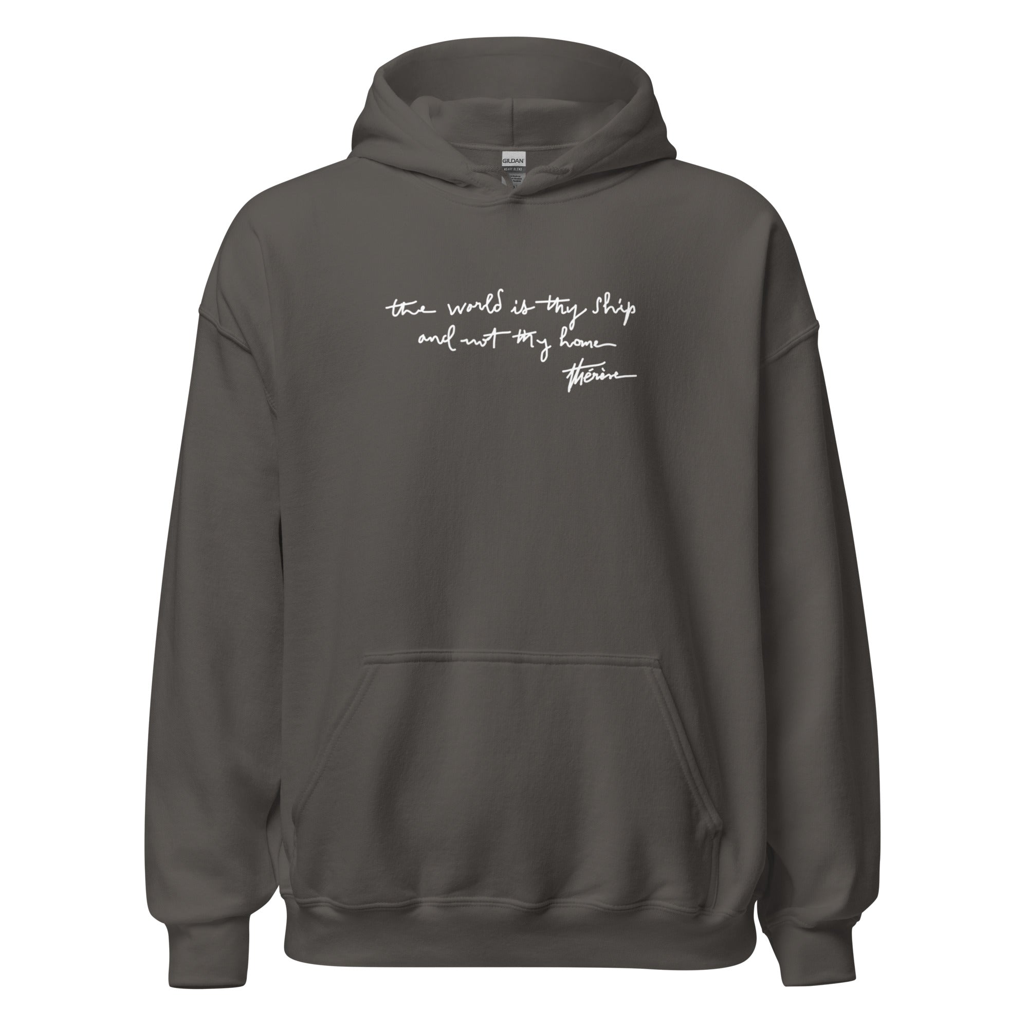St. Thérèse of Lisieux Charcoal Catholic Hoodie